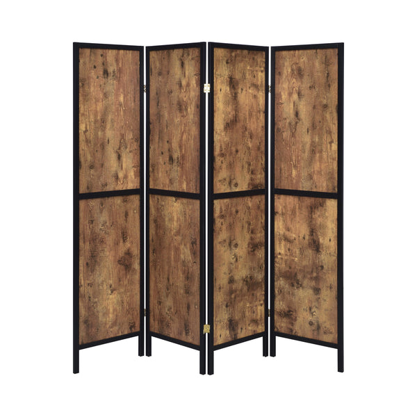 Coaster Furniture Deepika 961413 4-Panel Room Divider Folding Screen - Rustic Nutmeg