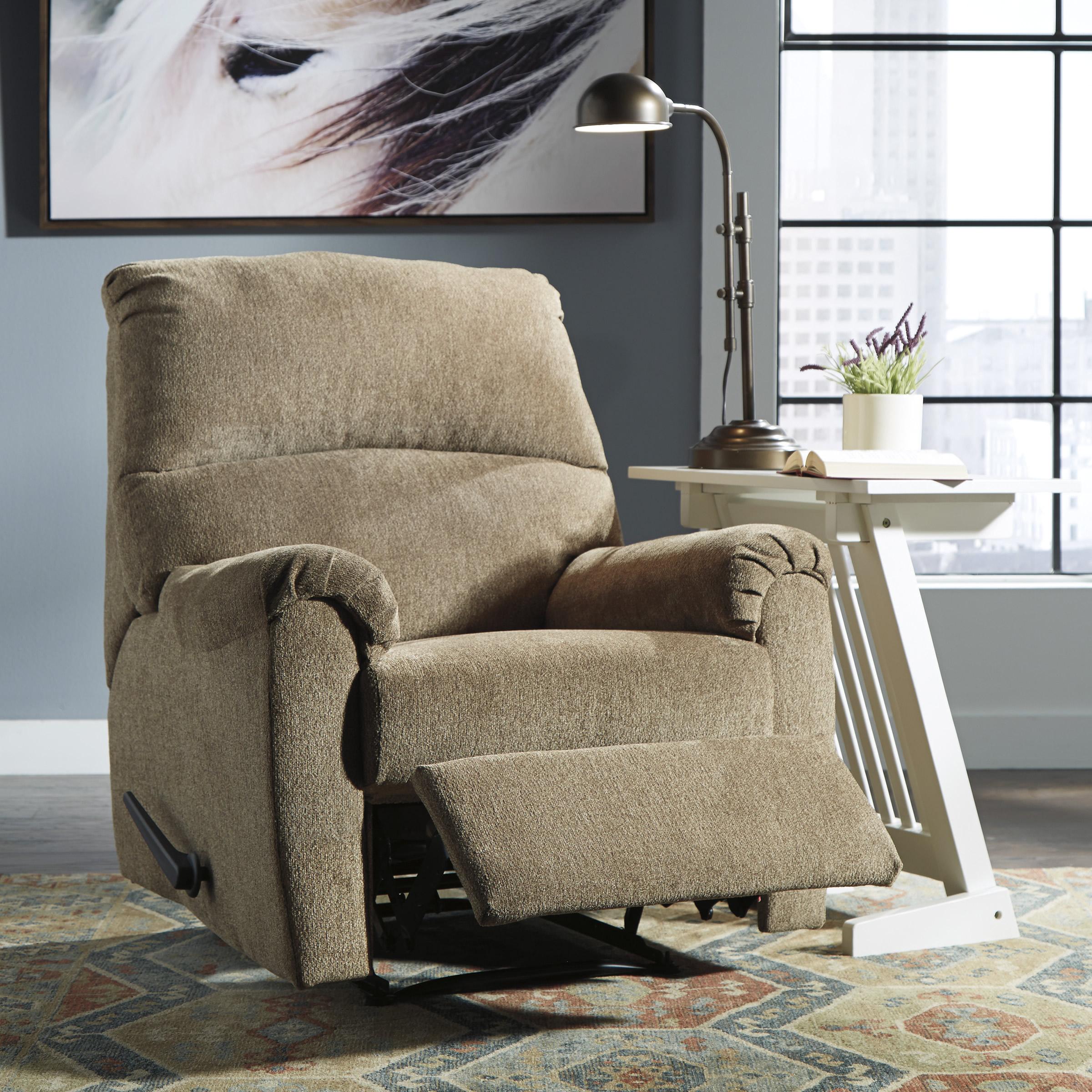  Manufacturer Color_Mocha --  Signature Design by Ashley Nerviano Fabric Recliner with Wall Recline IMAGE 4