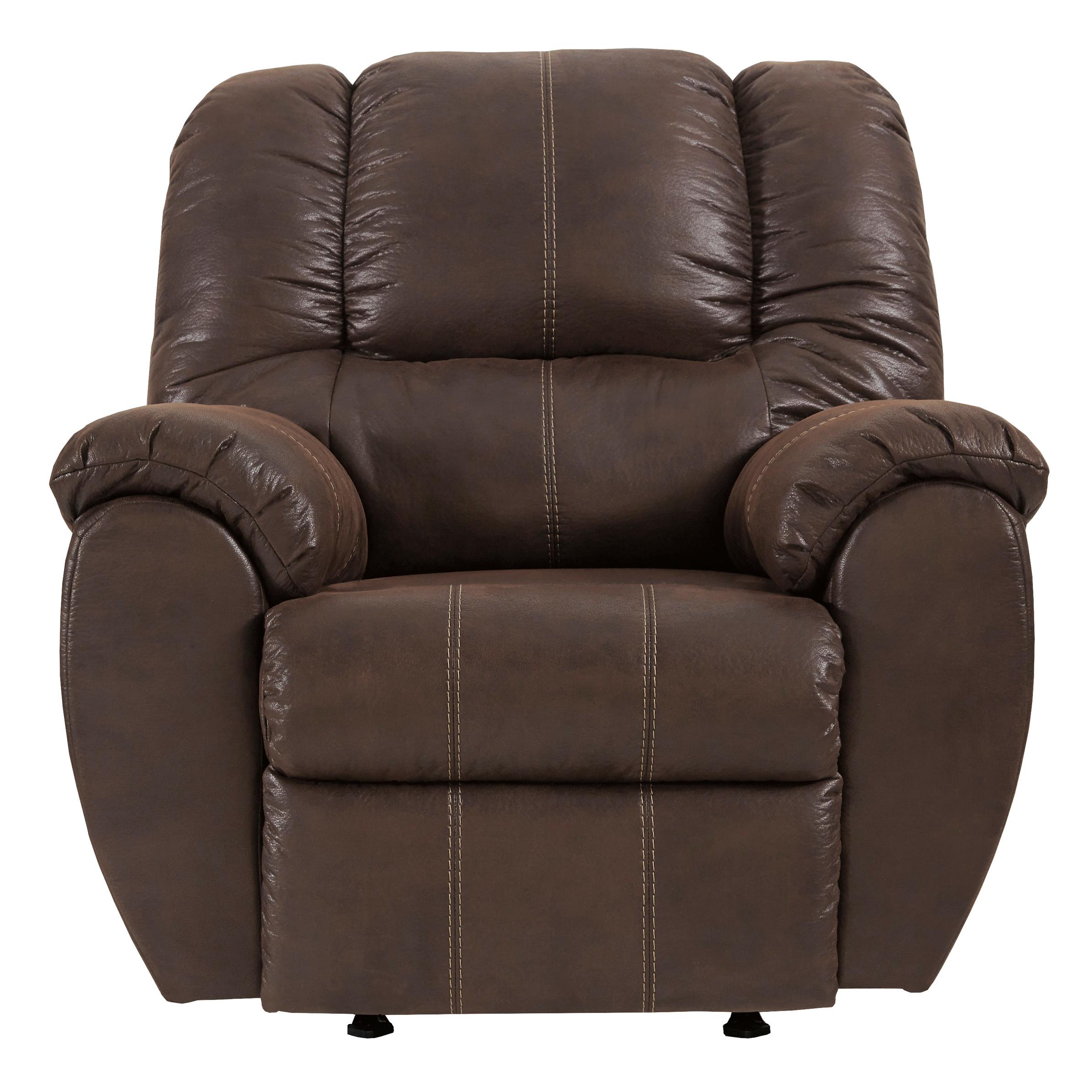  Manufacturer Color_Walnut --  Signature Design by Ashley McGann Rocker Leather Look Recliner IMAGE 1