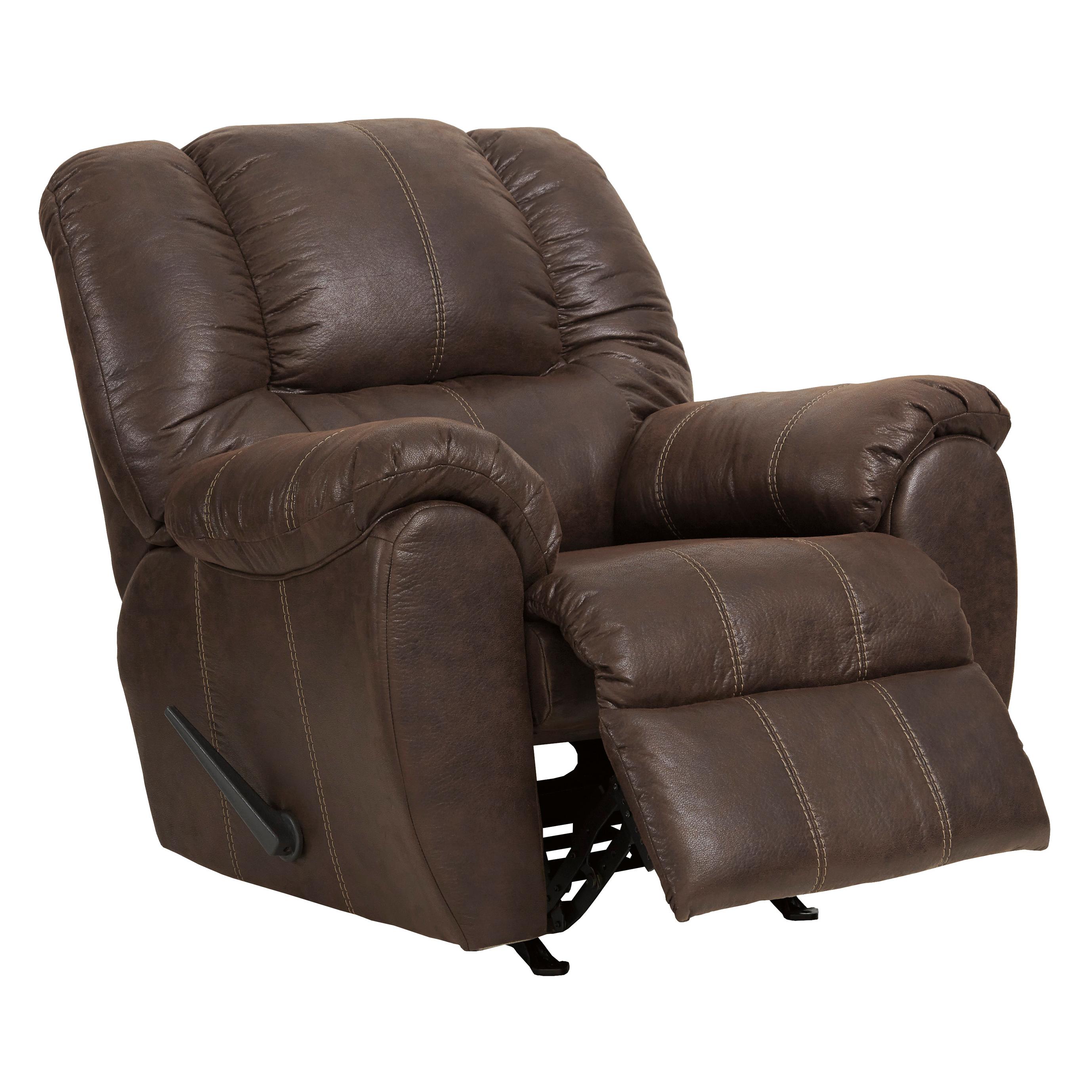  Manufacturer Color_Walnut --  Signature Design by Ashley McGann Rocker Leather Look Recliner IMAGE 2