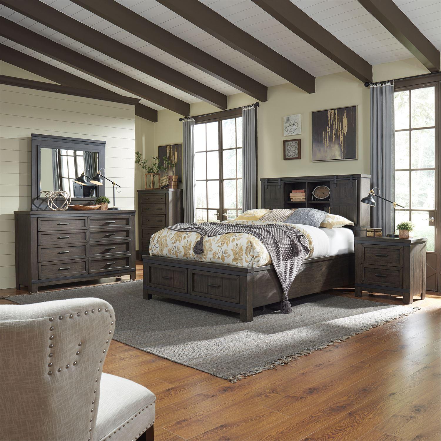  Size_King --  Thornwood Hills 759-BR-KBB King Bookcase Bed IMAGE 7