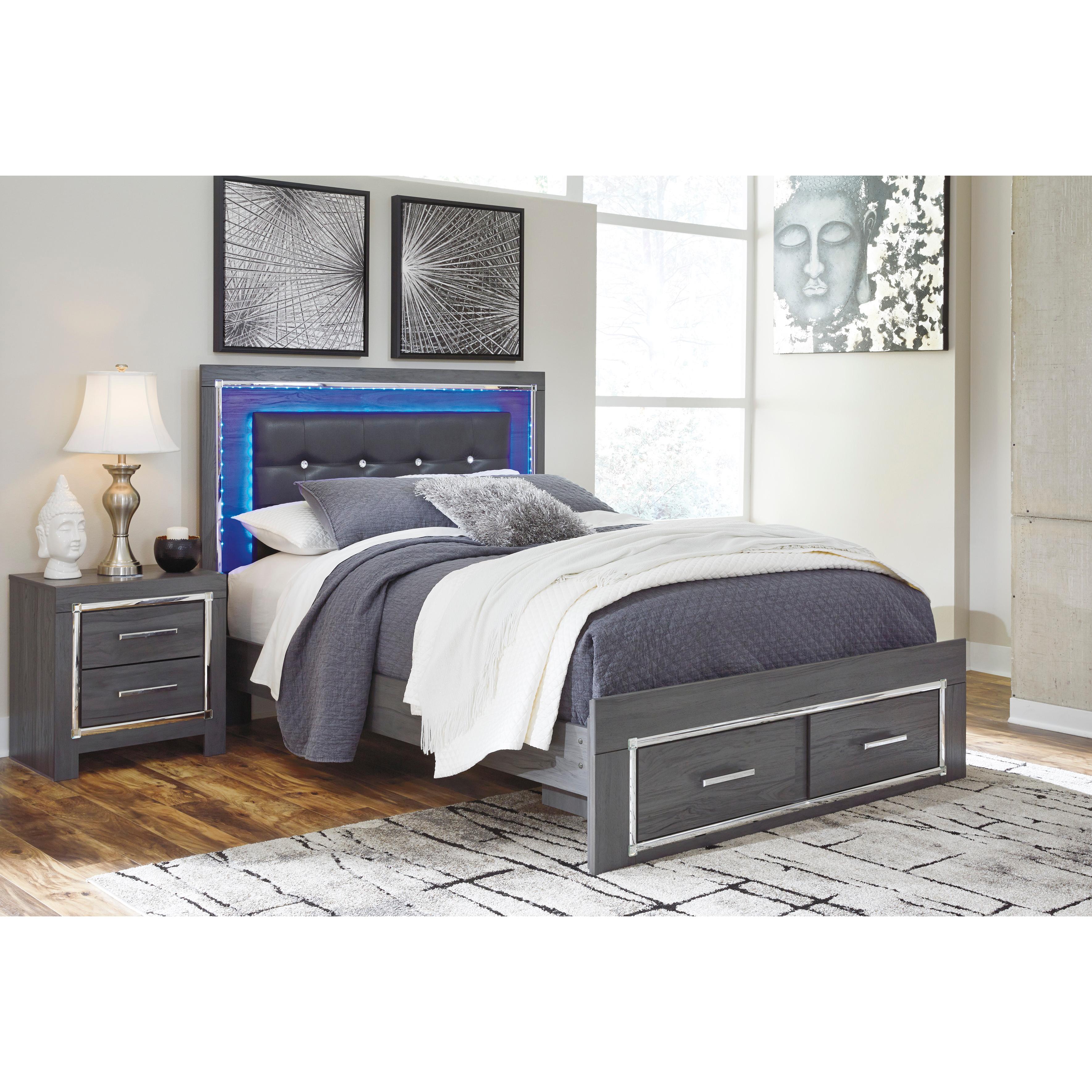  Size_Queen --  Signature Design by Ashley Lodanna Panel Bed with Storage IMAGE 2