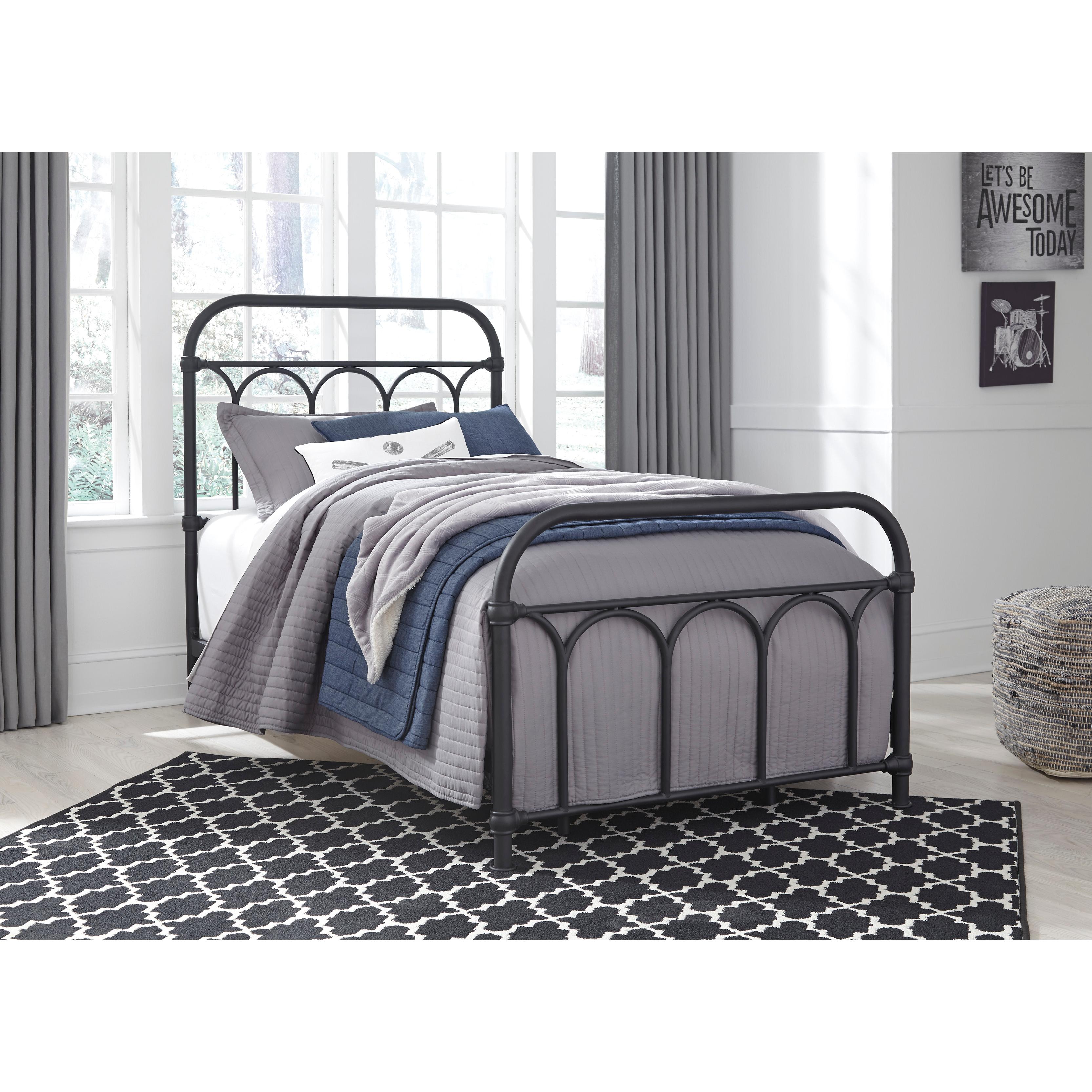  Size_Twin --  Signature Design by Ashley Nashburg Metal Bed IMAGE 5