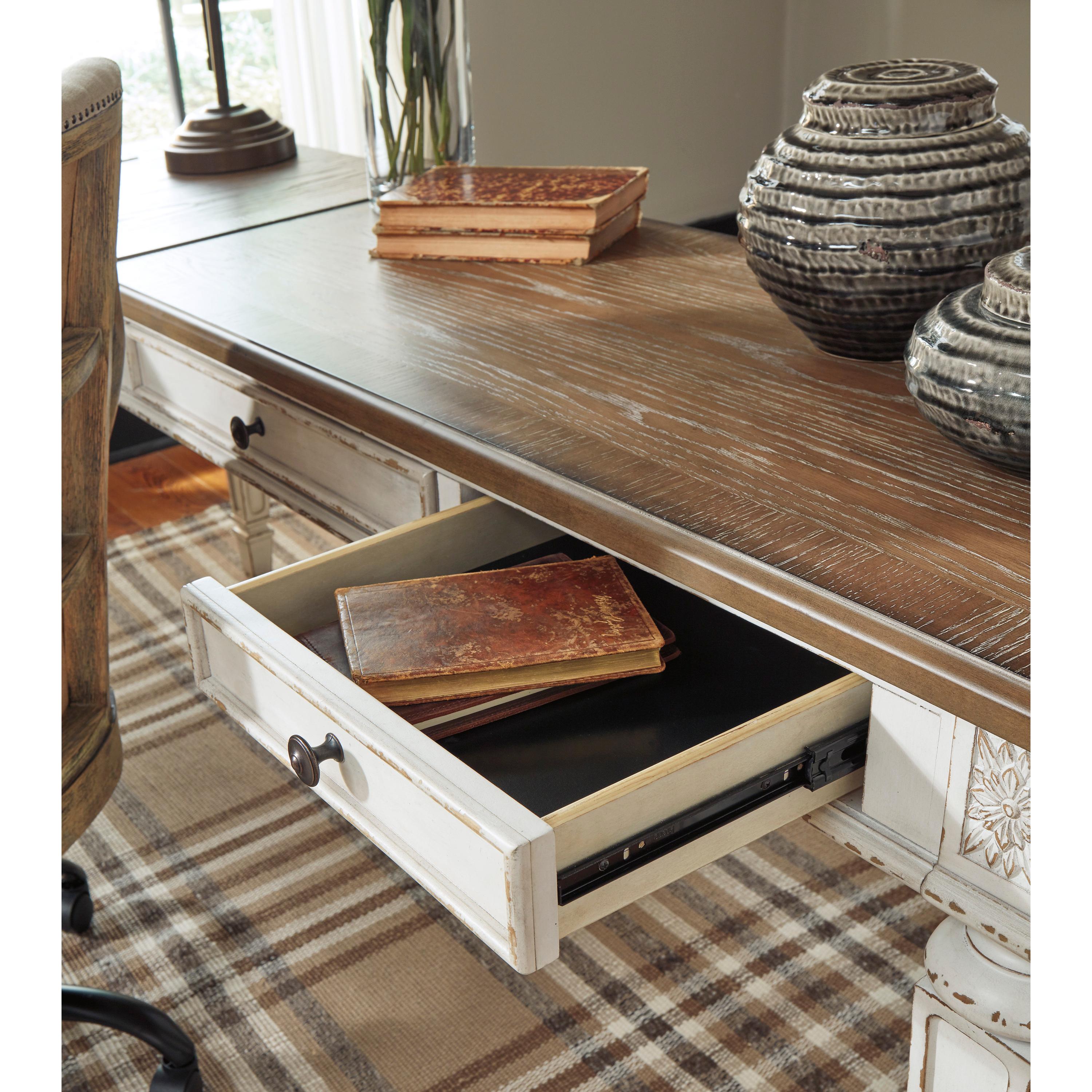  Signature Design by Ashley Realyn H743H2 2 pc Home Office Desk IMAGE 4