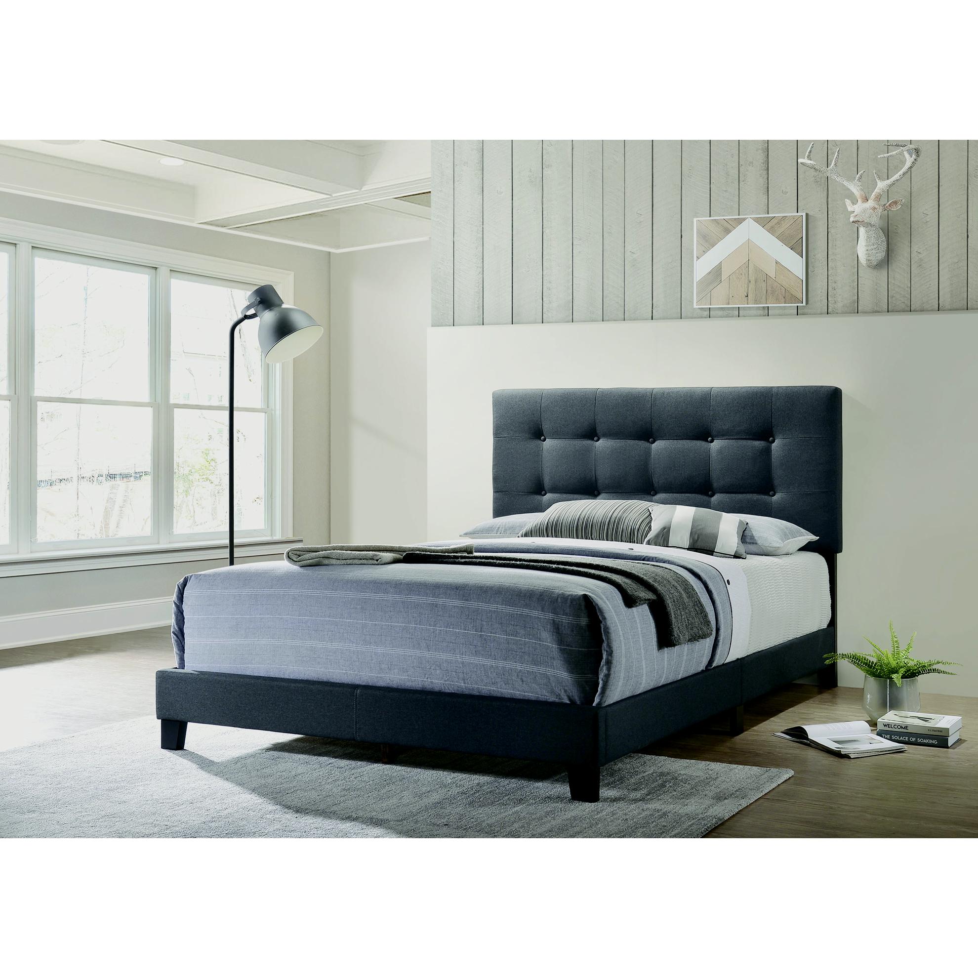  Size_Full --  Mapes 305746F Upholstered Full Panel Bed - Charcoal IMAGE 4