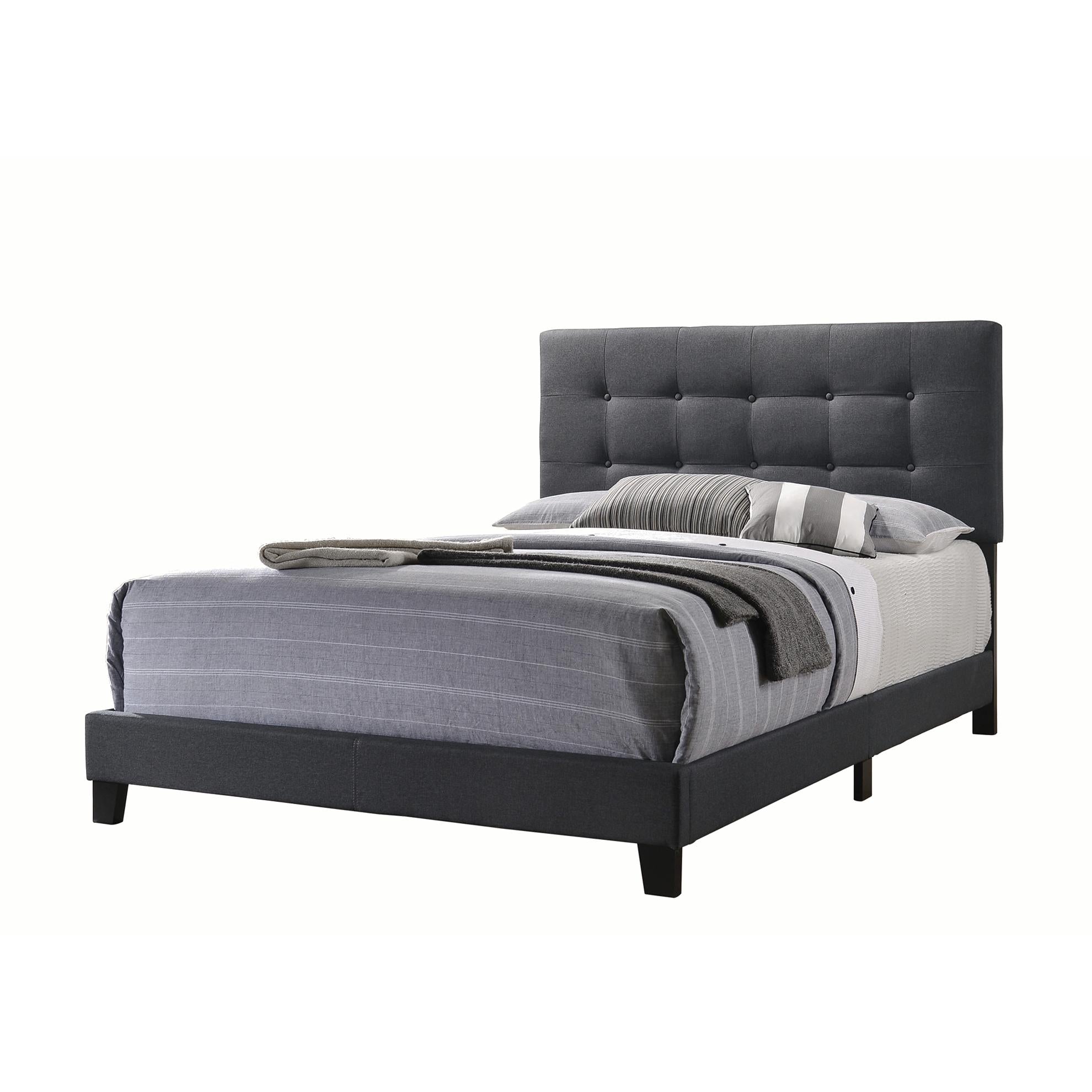  Size_King --  Mapes 305746KE Upholstered Eastern King Panel Bed - Charcoal IMAGE 1