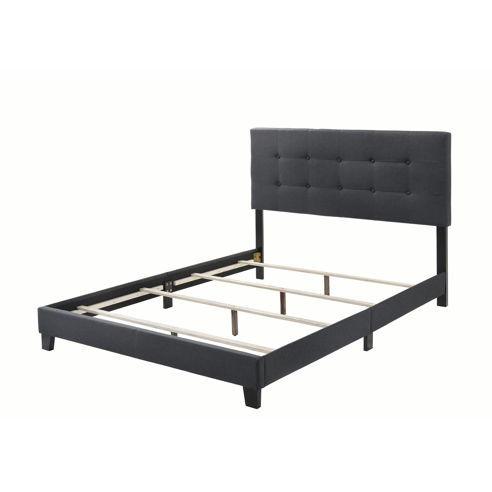  Size_King --  Mapes 305746KE Upholstered Eastern King Panel Bed - Charcoal IMAGE 2