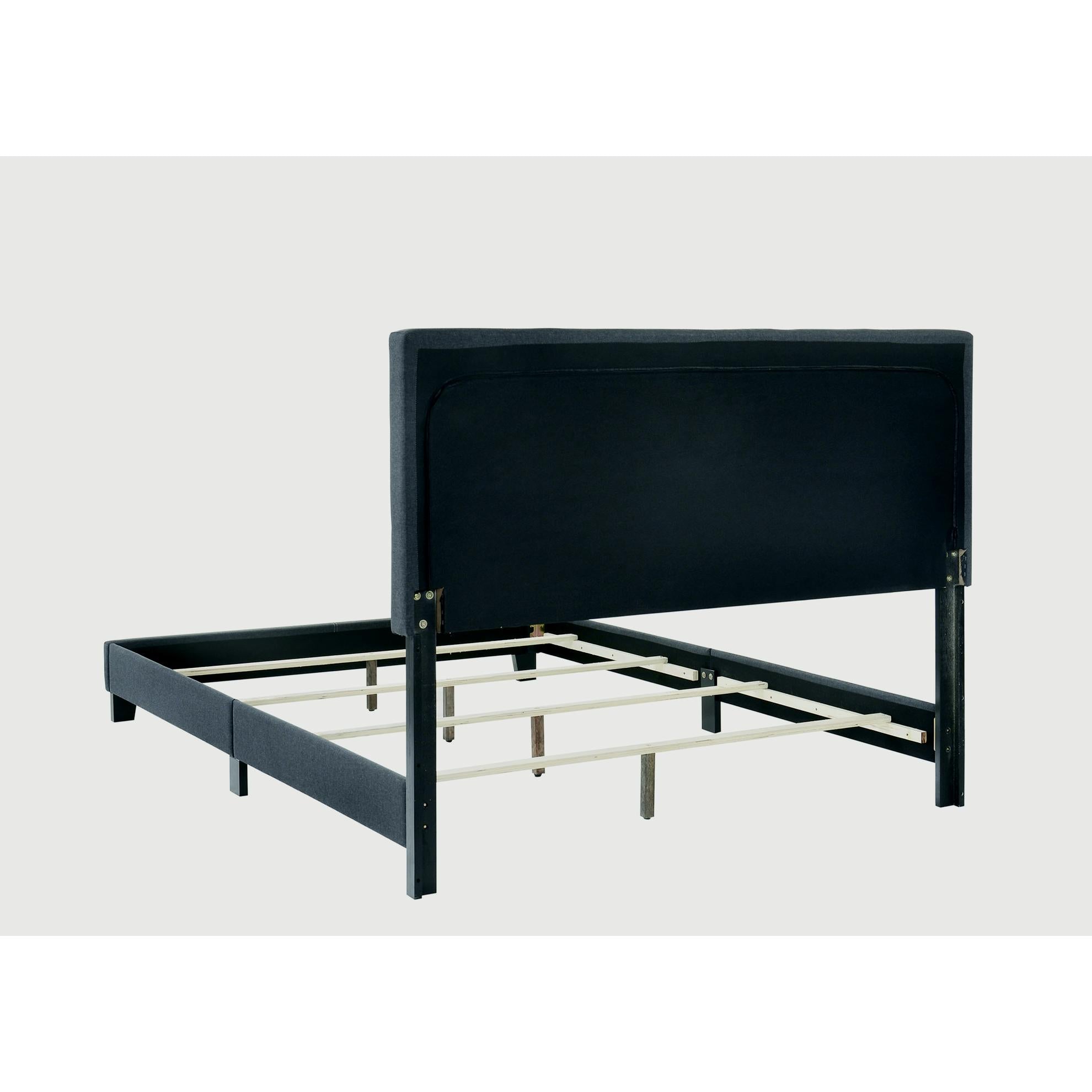  Size_Queen --  Mapes 305746Q Upholstered Queen Panel Bed - Charcoal IMAGE 3