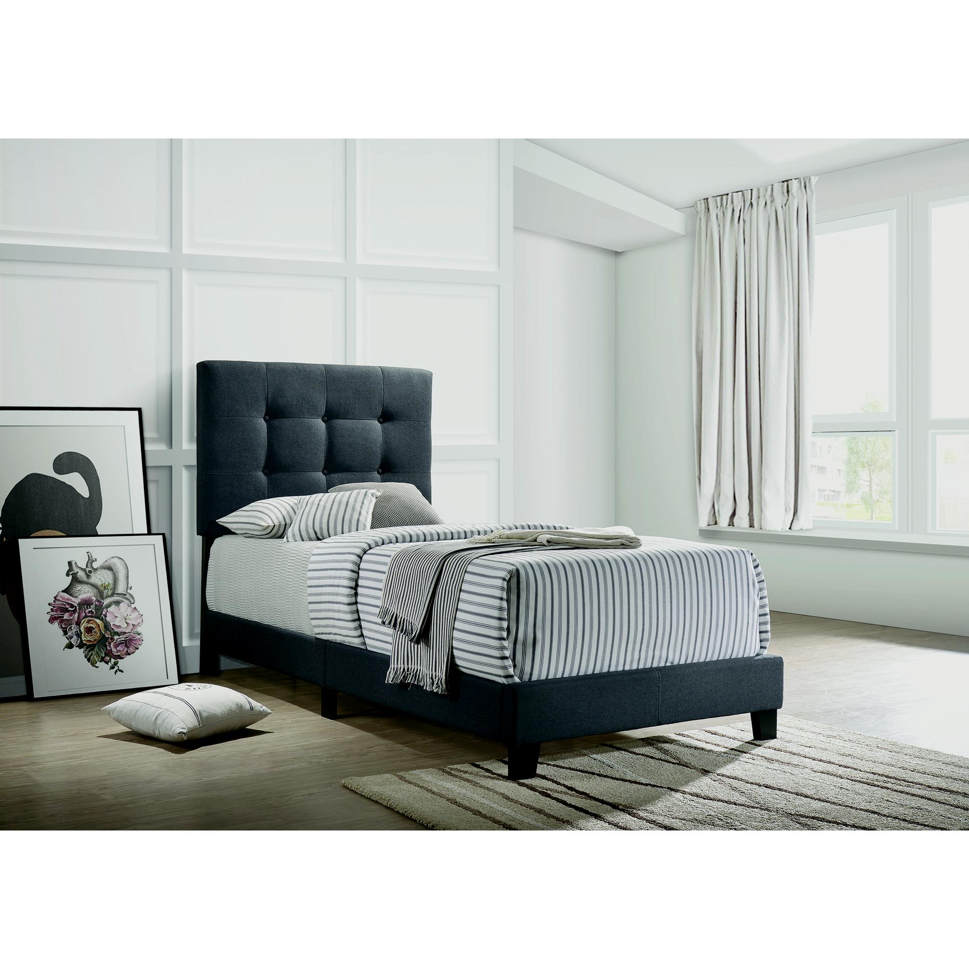  Size_Twin --  Coaster Furniture Mapes Upholstered Panel Bed IMAGE 4