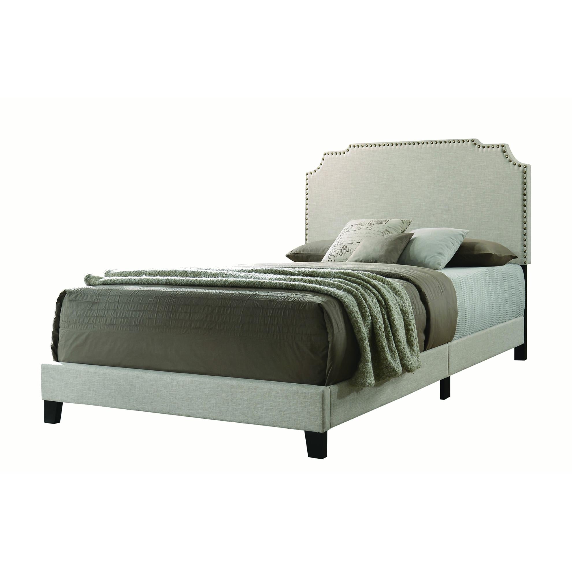  Size_King --  Tamarac 310061KE Upholstered Eastern King Panel Bed - Beige IMAGE 1