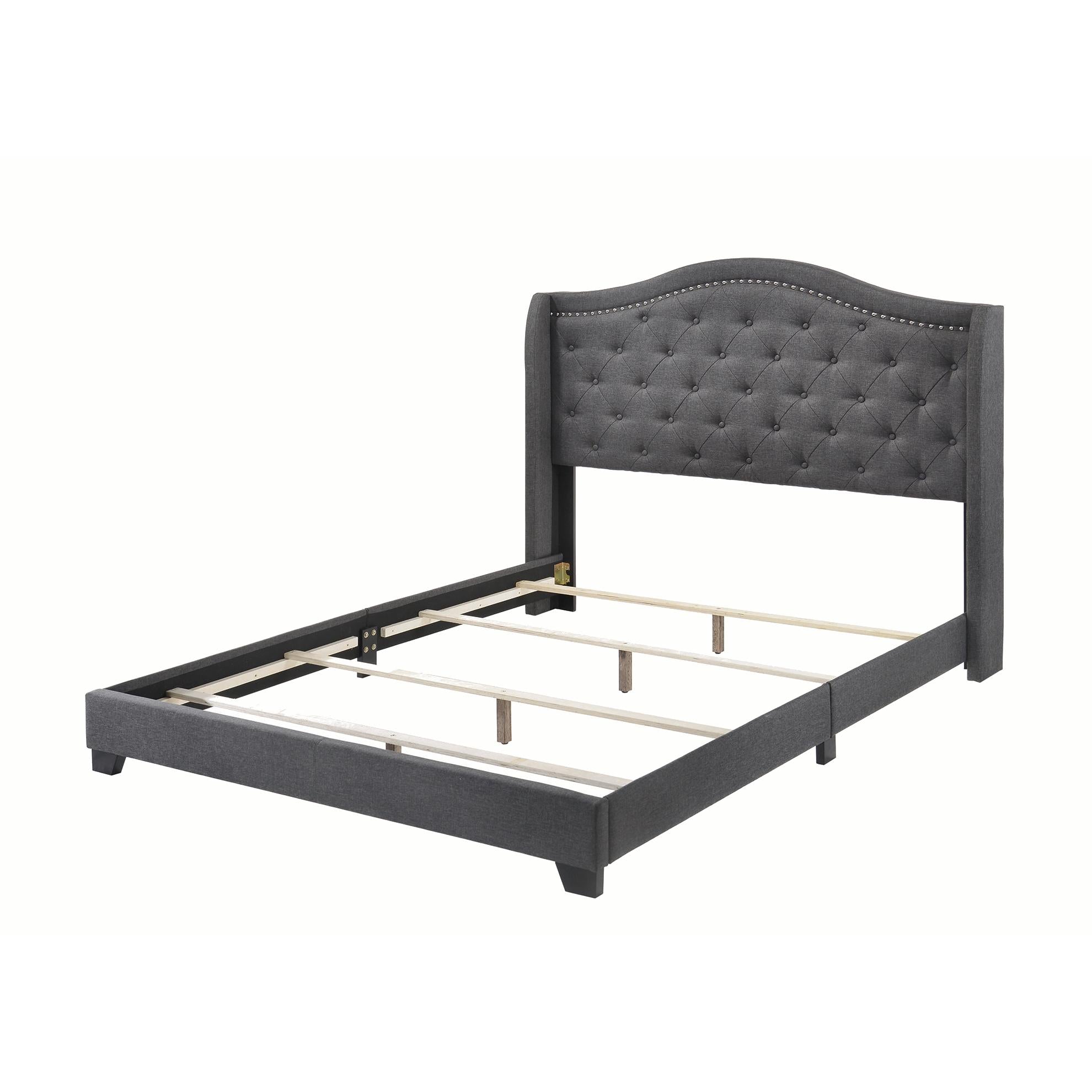  Size_Queen --  Sonoma 310072Q Upholstered Queen Wingback Bed - Grey IMAGE 2