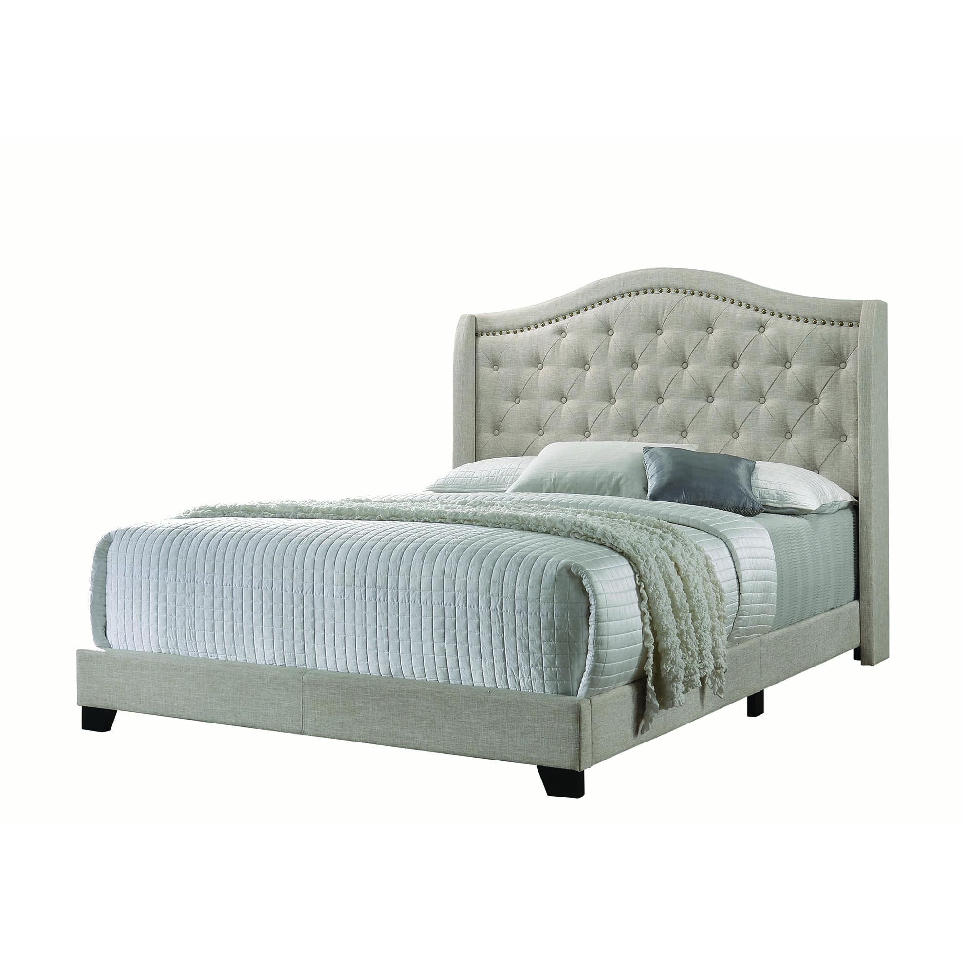  Size_King --  Sonoma 310073KE Upholstered Eastern King Wingback Bed - Beige IMAGE 1