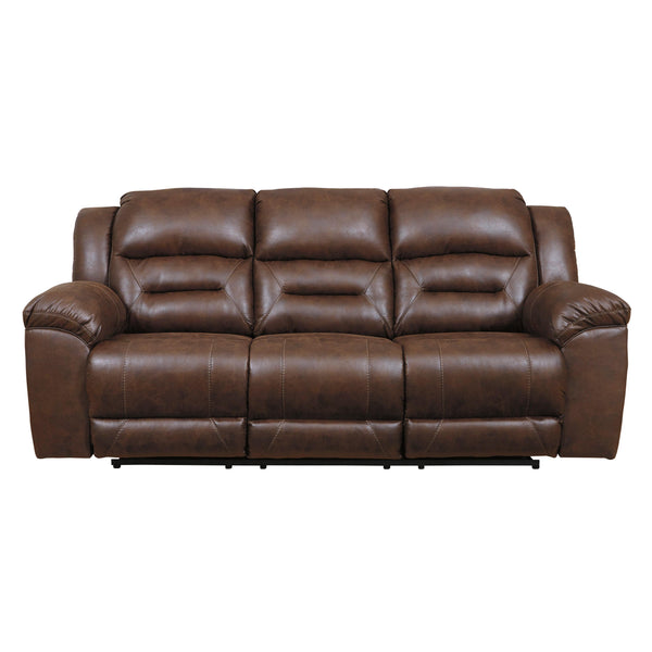 Signature Design by Ashley Stoneland Reclining Leather Look Sofa