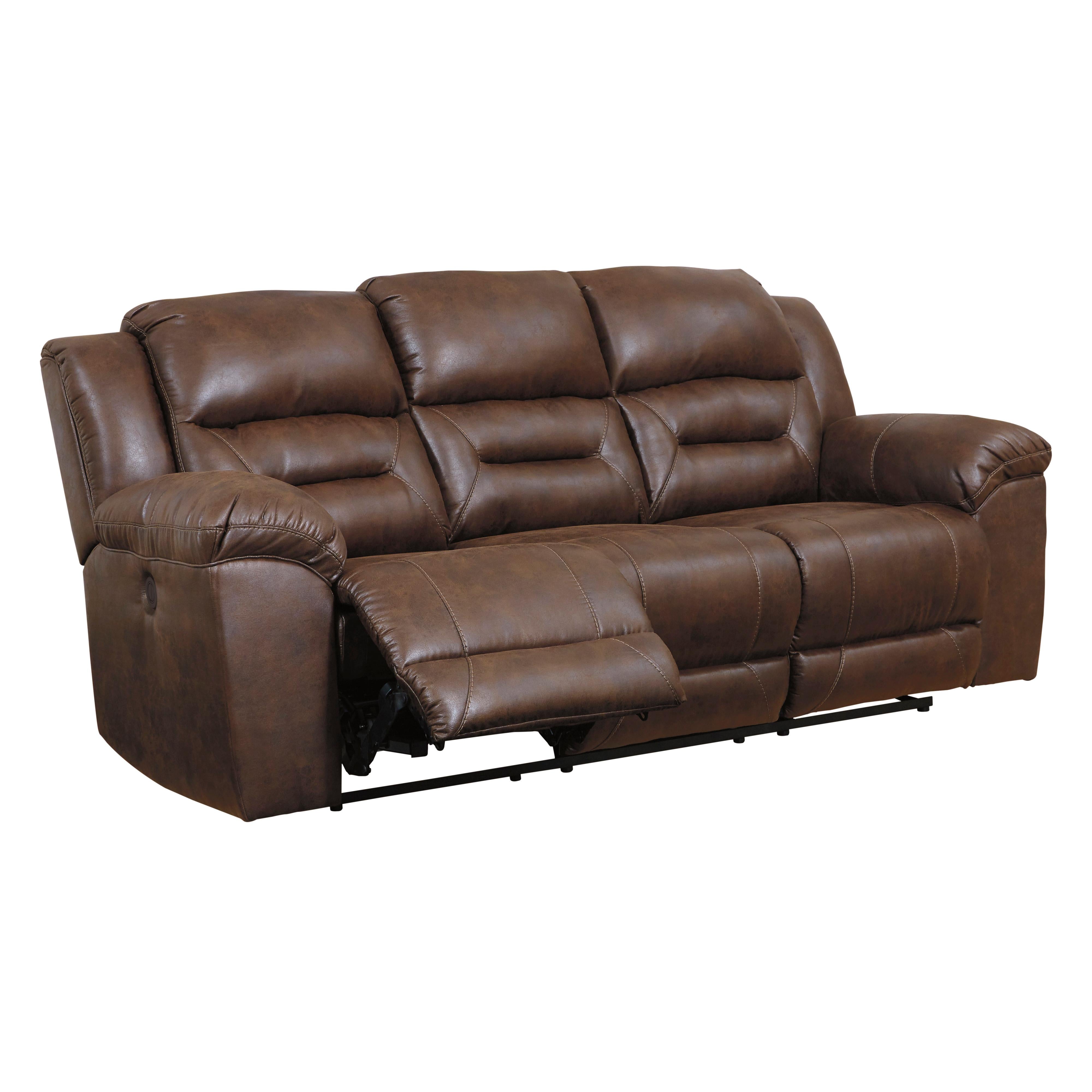  Manufacturer Color_Chocolate Motion Type_Power Recline --  Signature Design by Ashley Stoneland Reclining Leather Look Sofa IMAGE 2