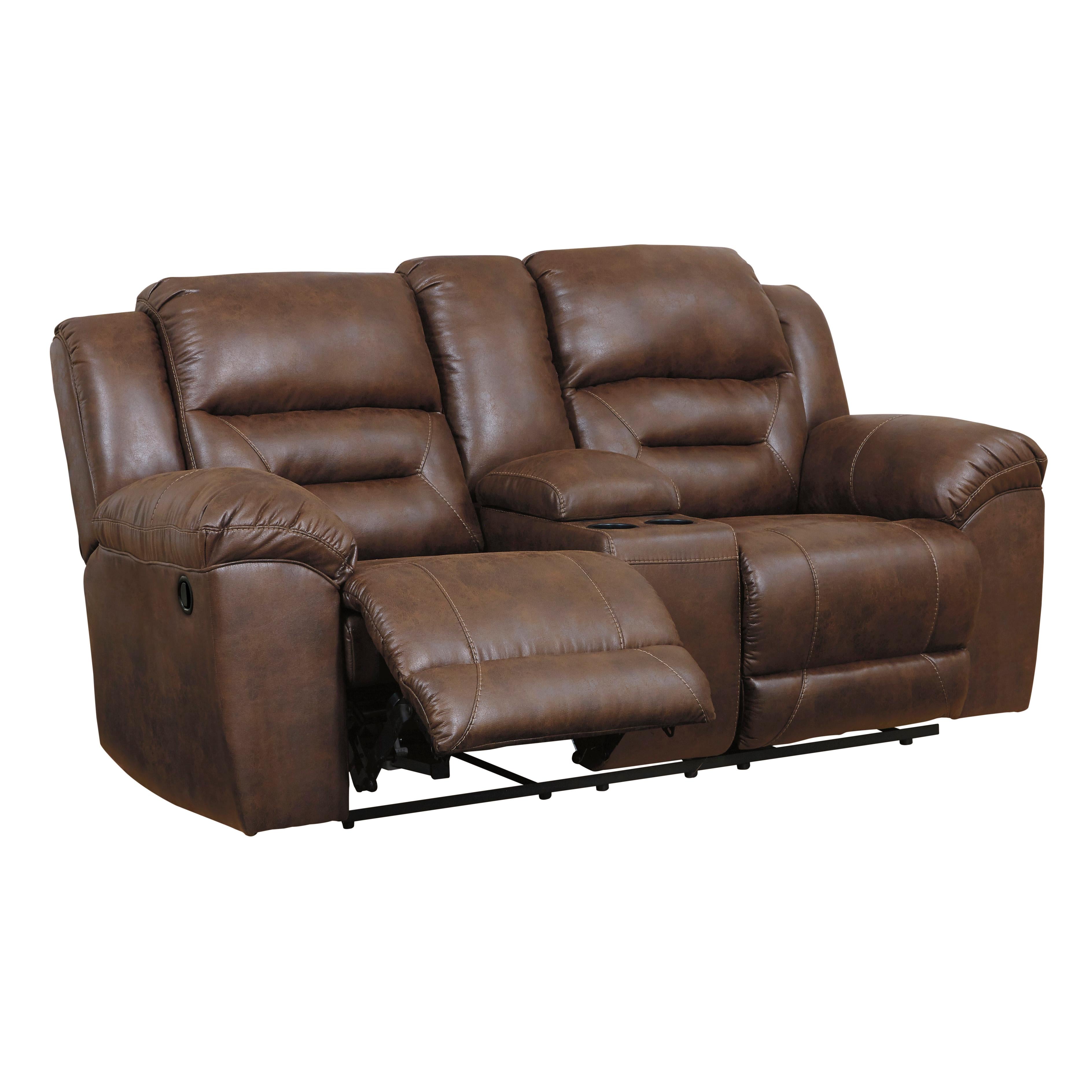  Manufacturer Color_Chocolate Motion Type_Reclining --  Stoneland 3990494 Double Reclining Loveseat with Console IMAGE 2