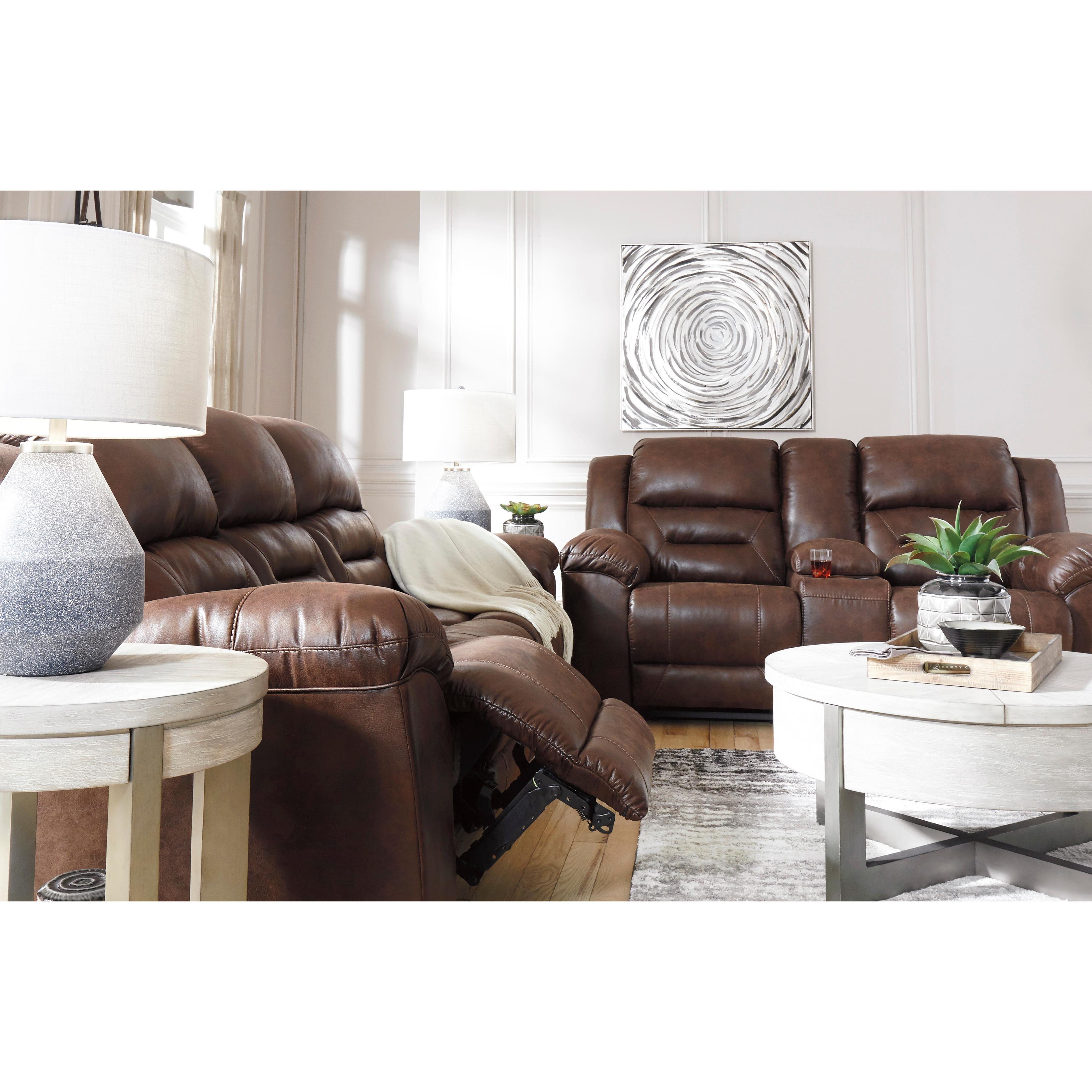  Manufacturer Color_Chocolate Motion Type_Reclining --  Stoneland 3990494 Double Reclining Loveseat with Console IMAGE 7