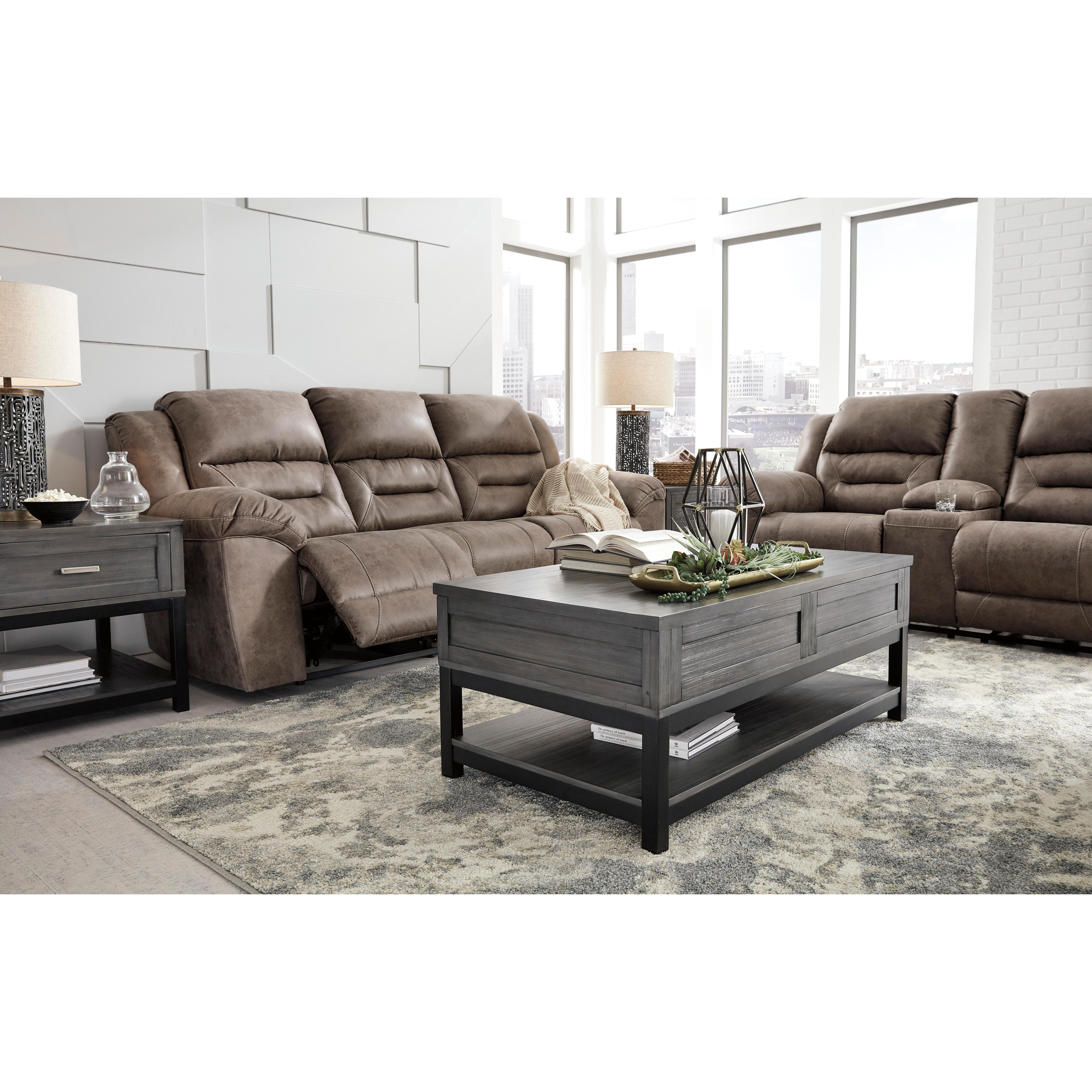  Manufacturer Color_Fossil Motion Type_Power Recline --  Stoneland 3990587 Reclining Power Sofa IMAGE 7