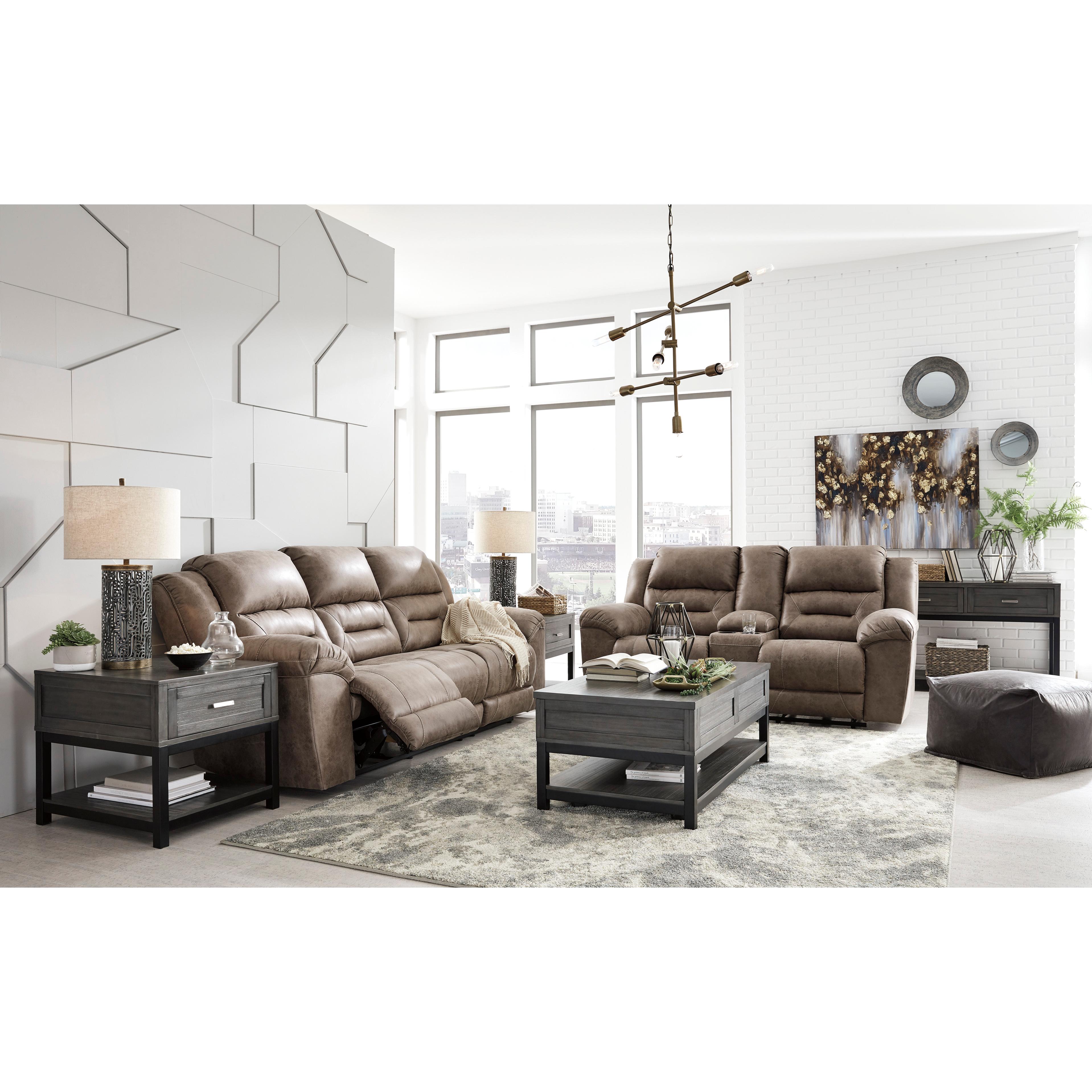  Manufacturer Color_Fossil Motion Type_Power Recline --  Stoneland 3990587 Reclining Power Sofa IMAGE 8
