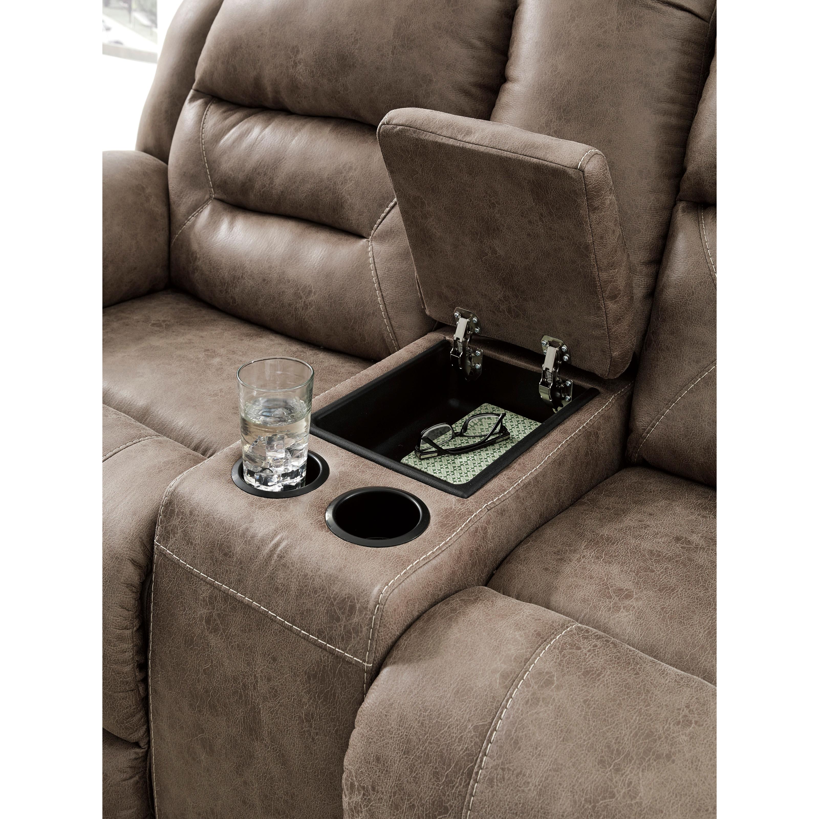  Manufacturer Color_Fossil Motion Type_Power Recline --  Stoneland 3990596 Double Reclining Power Loveseat with Console IMAGE 7