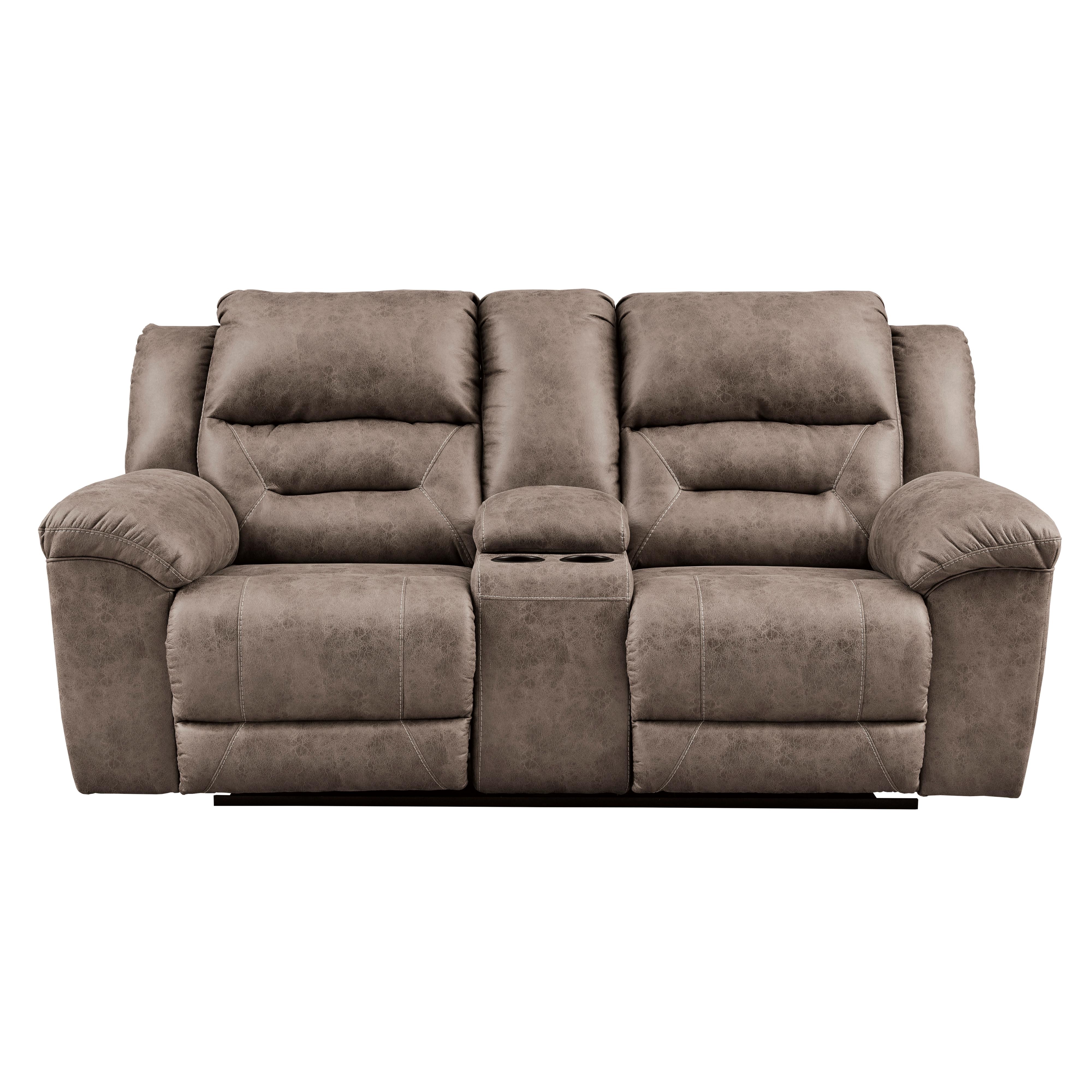  Manufacturer Color_Fossil Motion Type_Reclining --  Stoneland 3990594 Double Reclining Loveseat with Console IMAGE 1