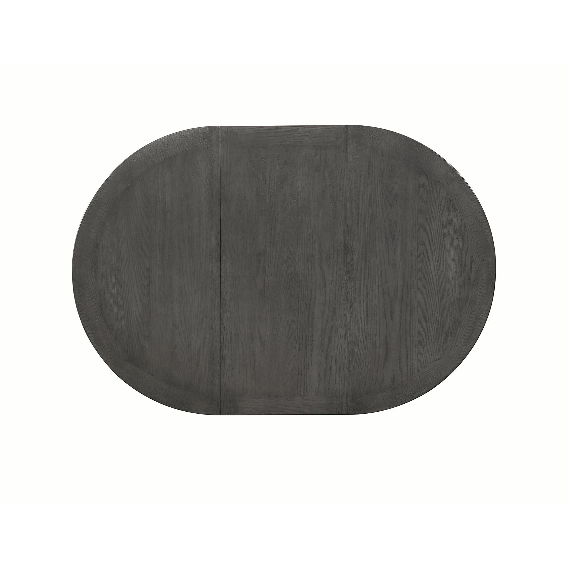  Coaster Furniture Lavon 108211 Oval 60-inch Extension Leaf Dining Table - Medium Grey IMAGE 2