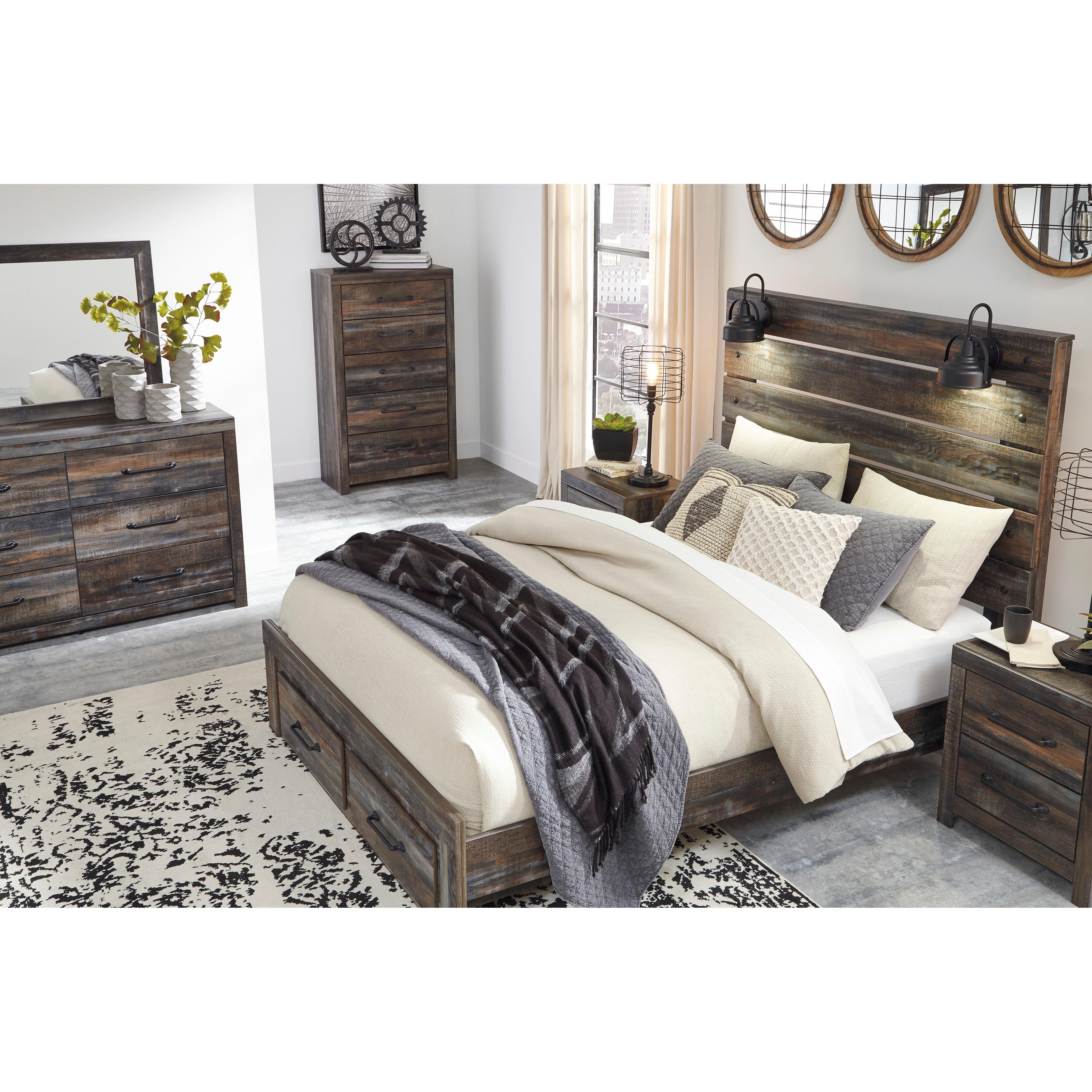  Size_Queen --  Signature Design by Ashley Drystan Panel Bed with Storage IMAGE 6