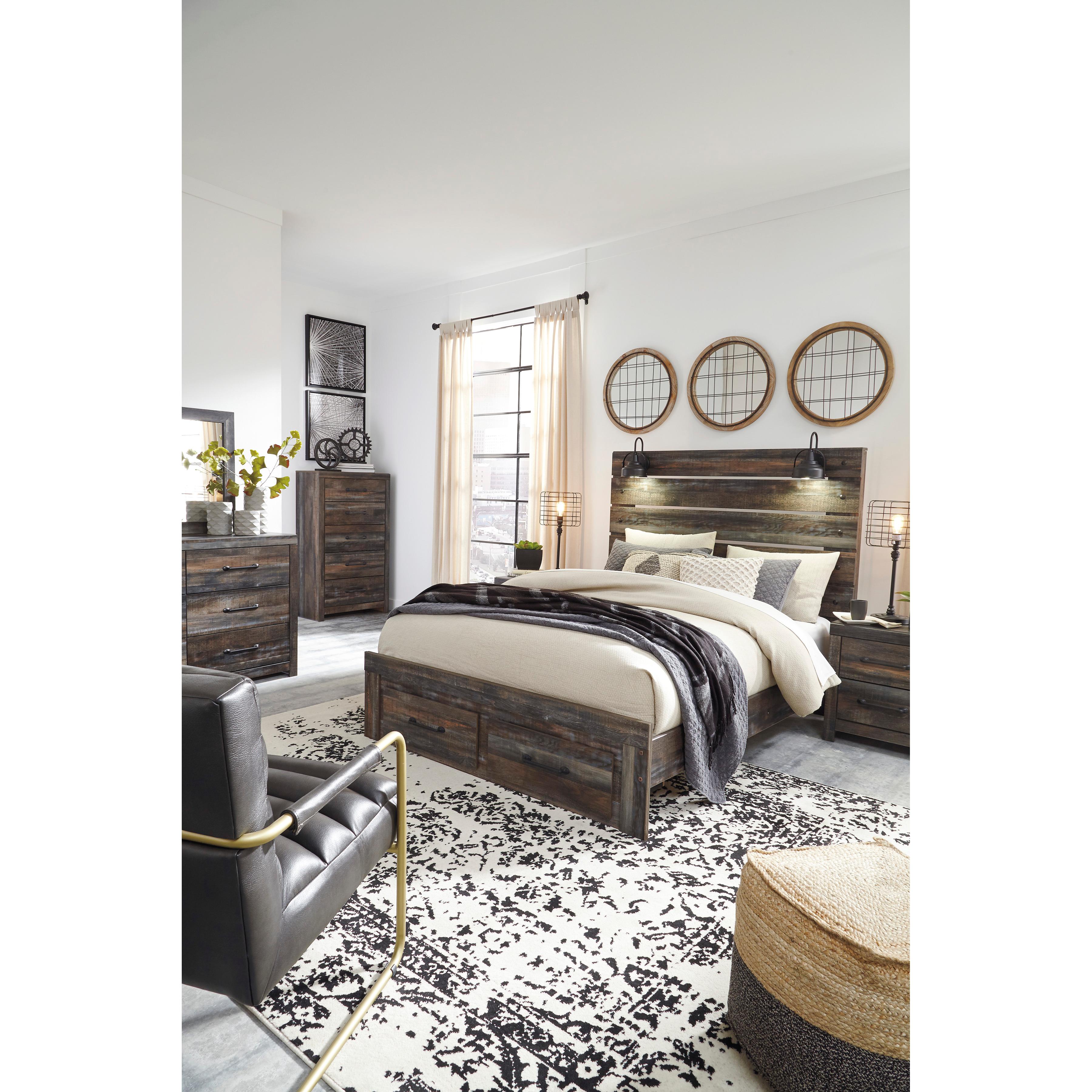 Size_Queen --  Signature Design by Ashley Drystan Panel Bed with Storage IMAGE 7