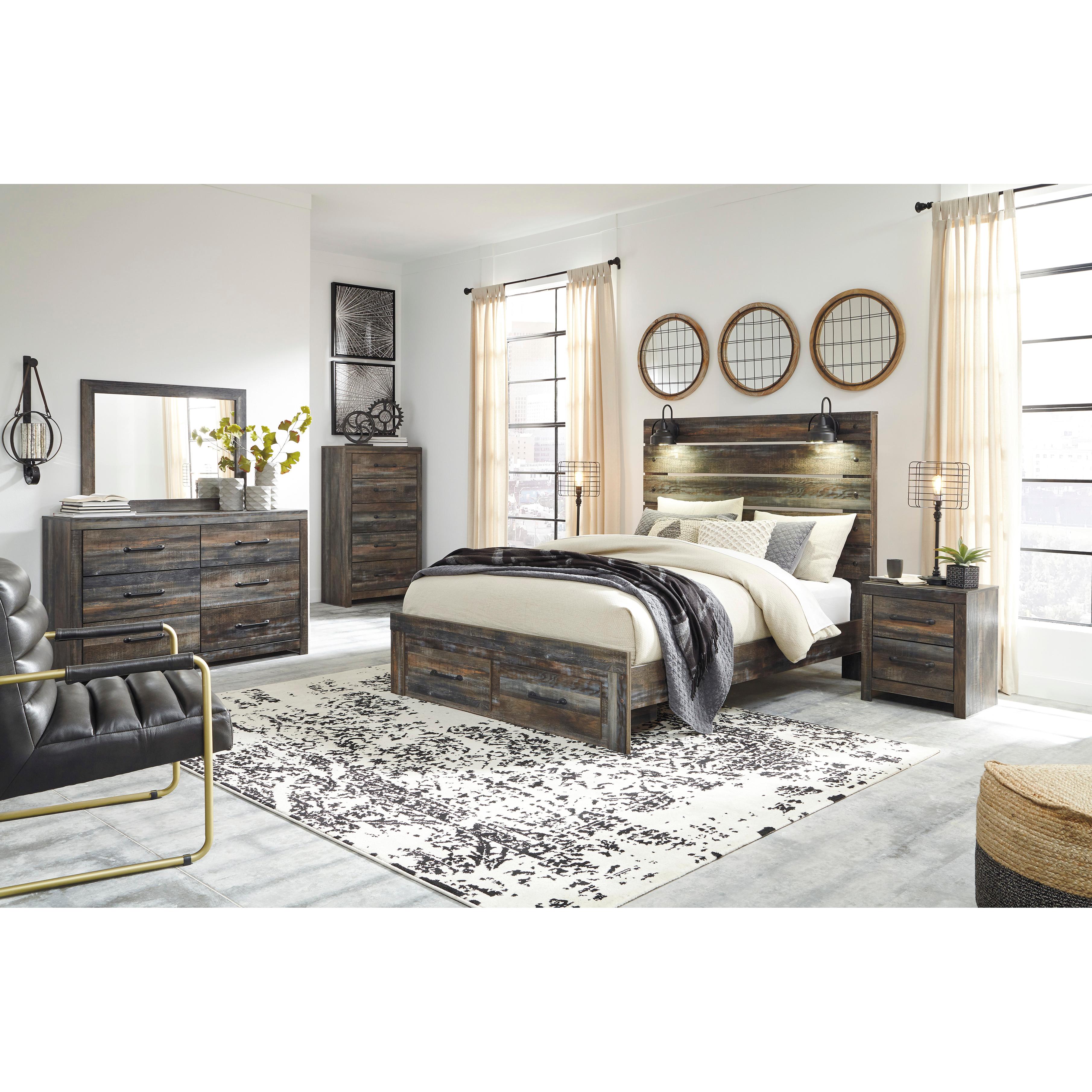  Size_Queen --  Signature Design by Ashley Drystan Panel Bed with Storage IMAGE 8