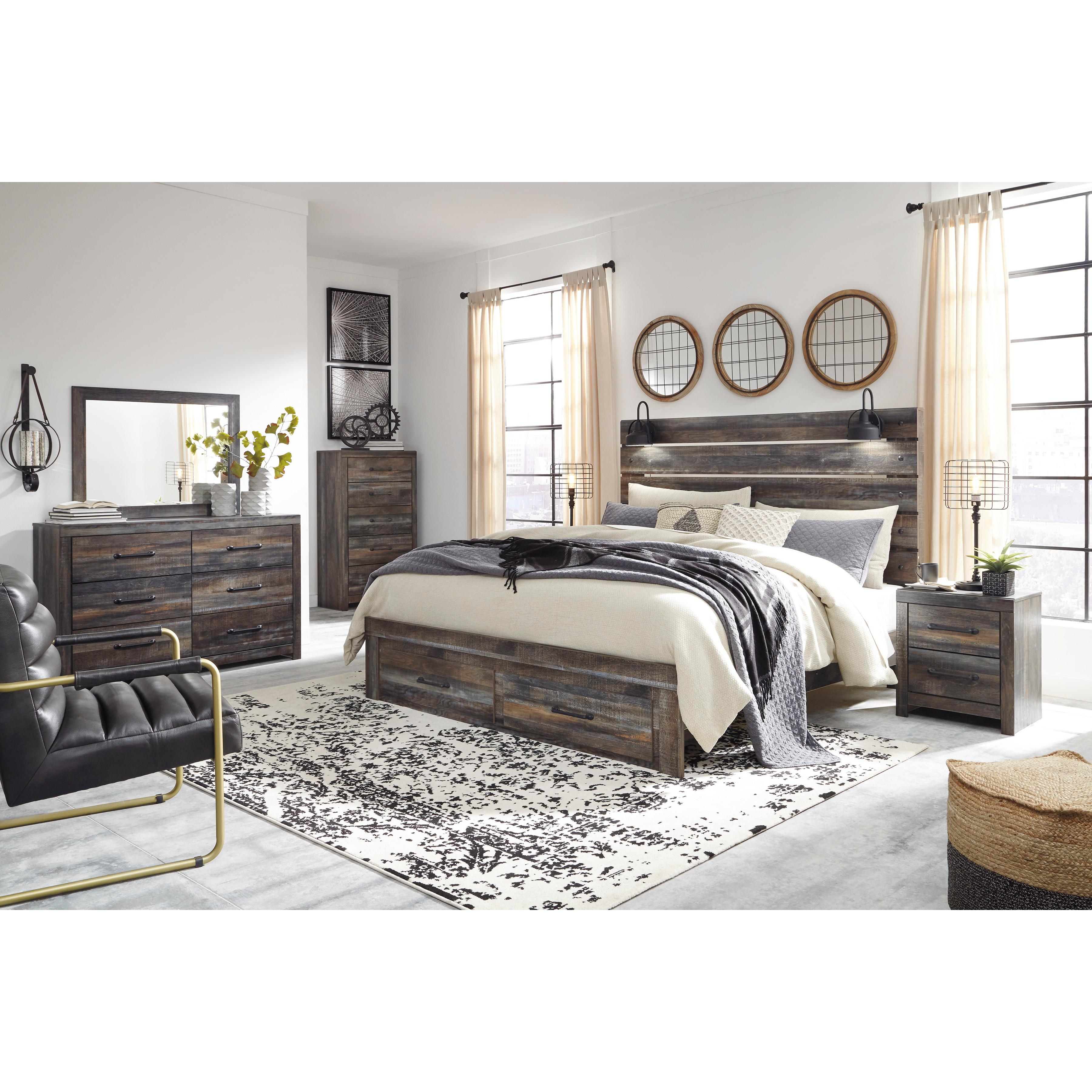  Size_King --  Drystan B211B55 King Panel Bed with 2 Storage Drawers IMAGE 7