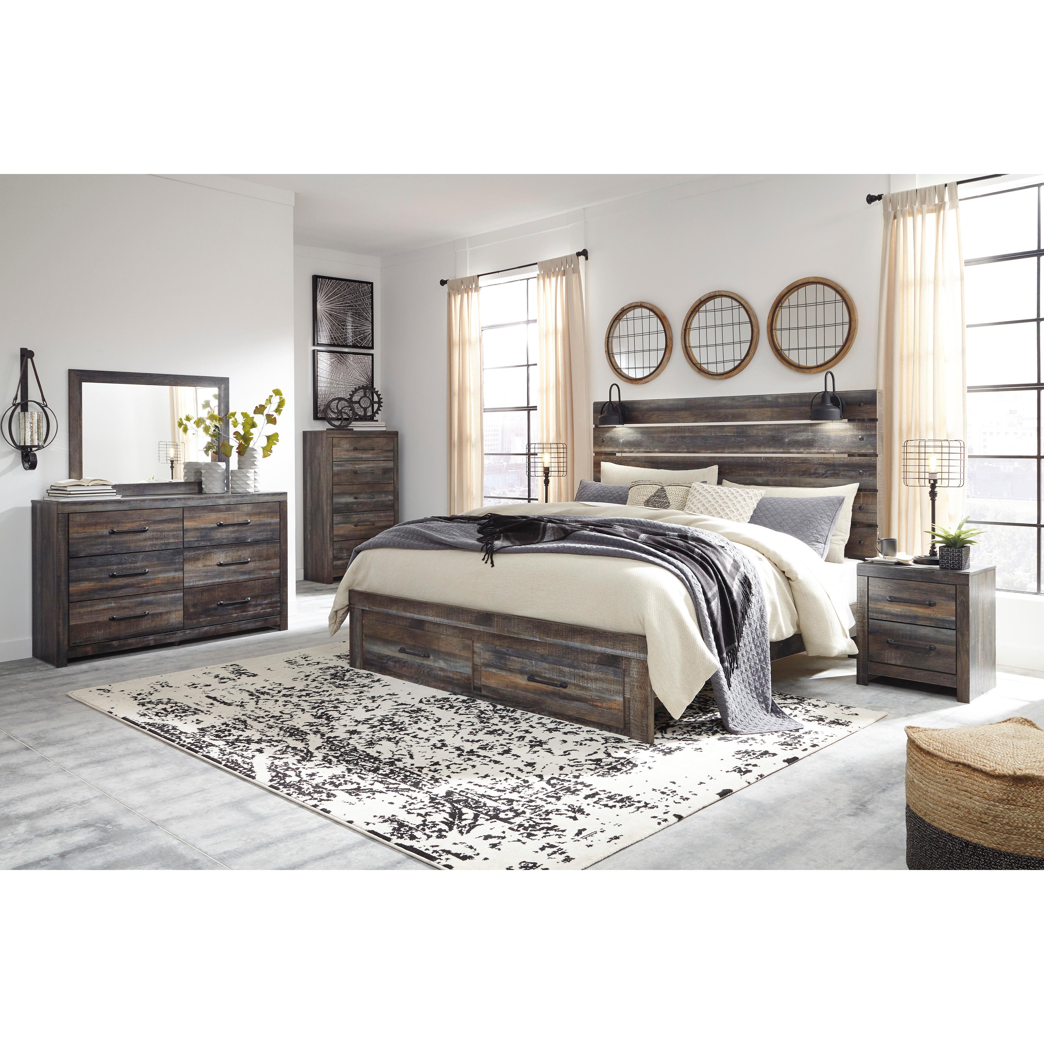 Size_King --  Drystan B211B55 King Panel Bed with 2 Storage Drawers IMAGE 8