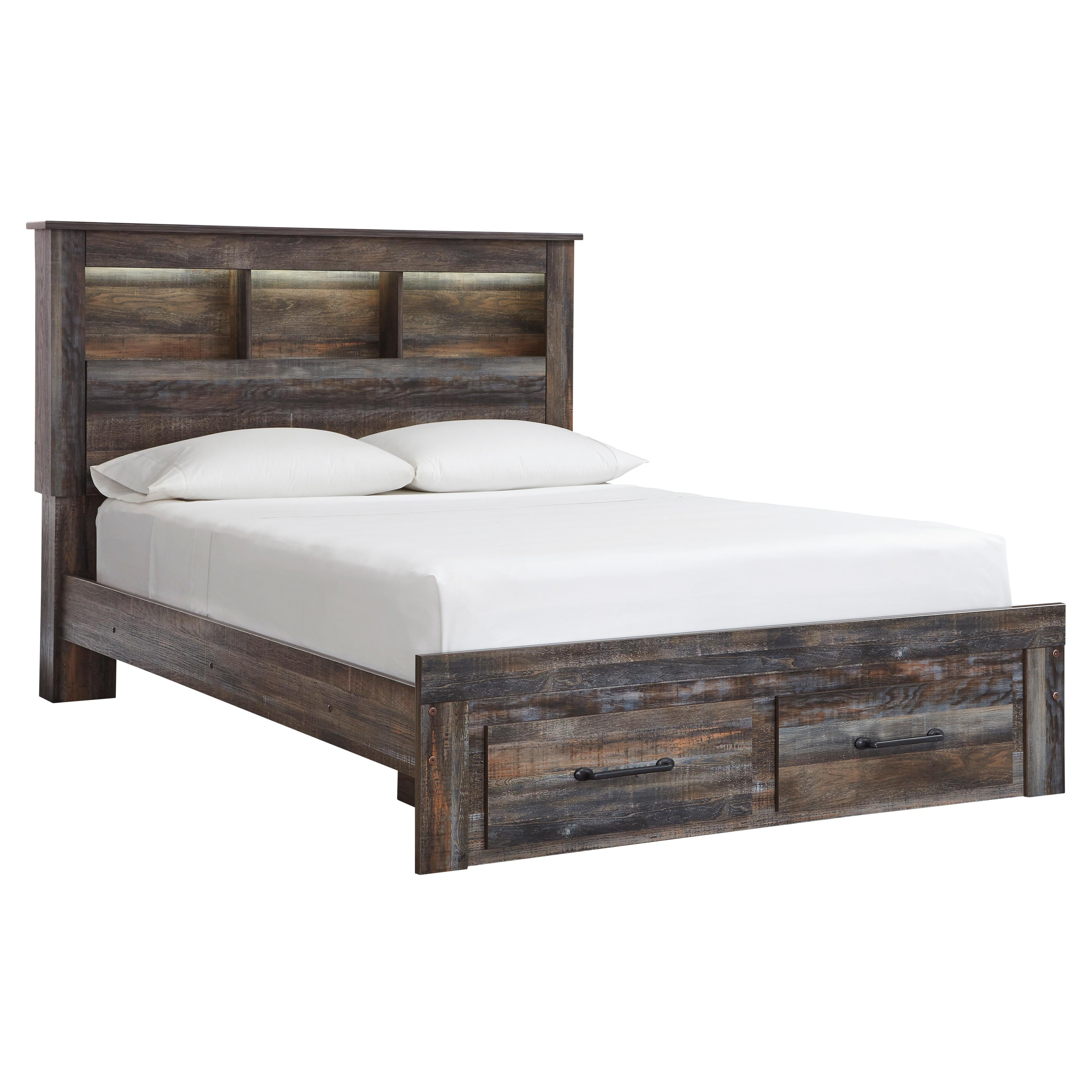  Size_Queen --  Signature Design by Ashley Drystan Bookcase Bed with Storage IMAGE 1