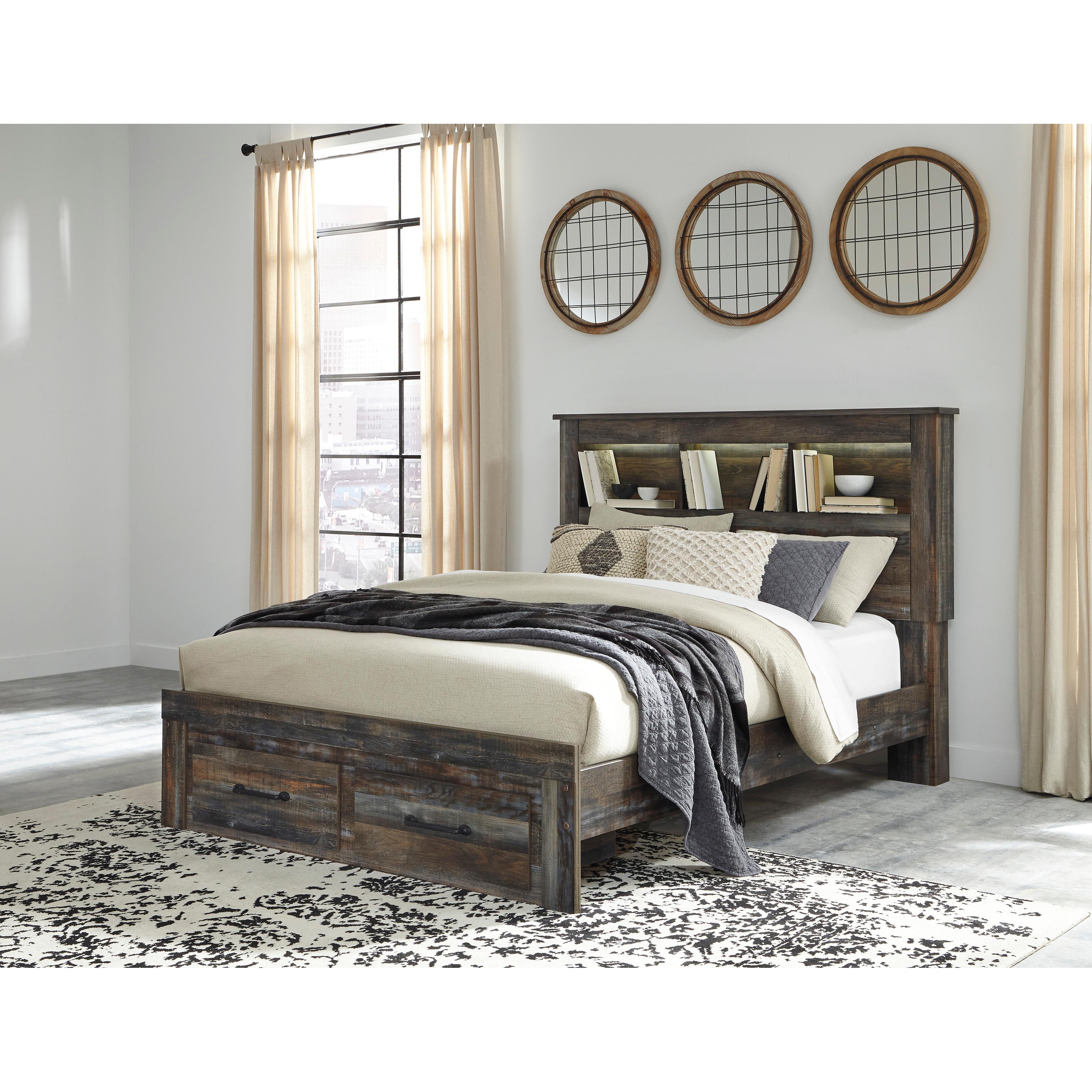  Size_Queen --  Signature Design by Ashley Drystan Bookcase Bed with Storage IMAGE 2
