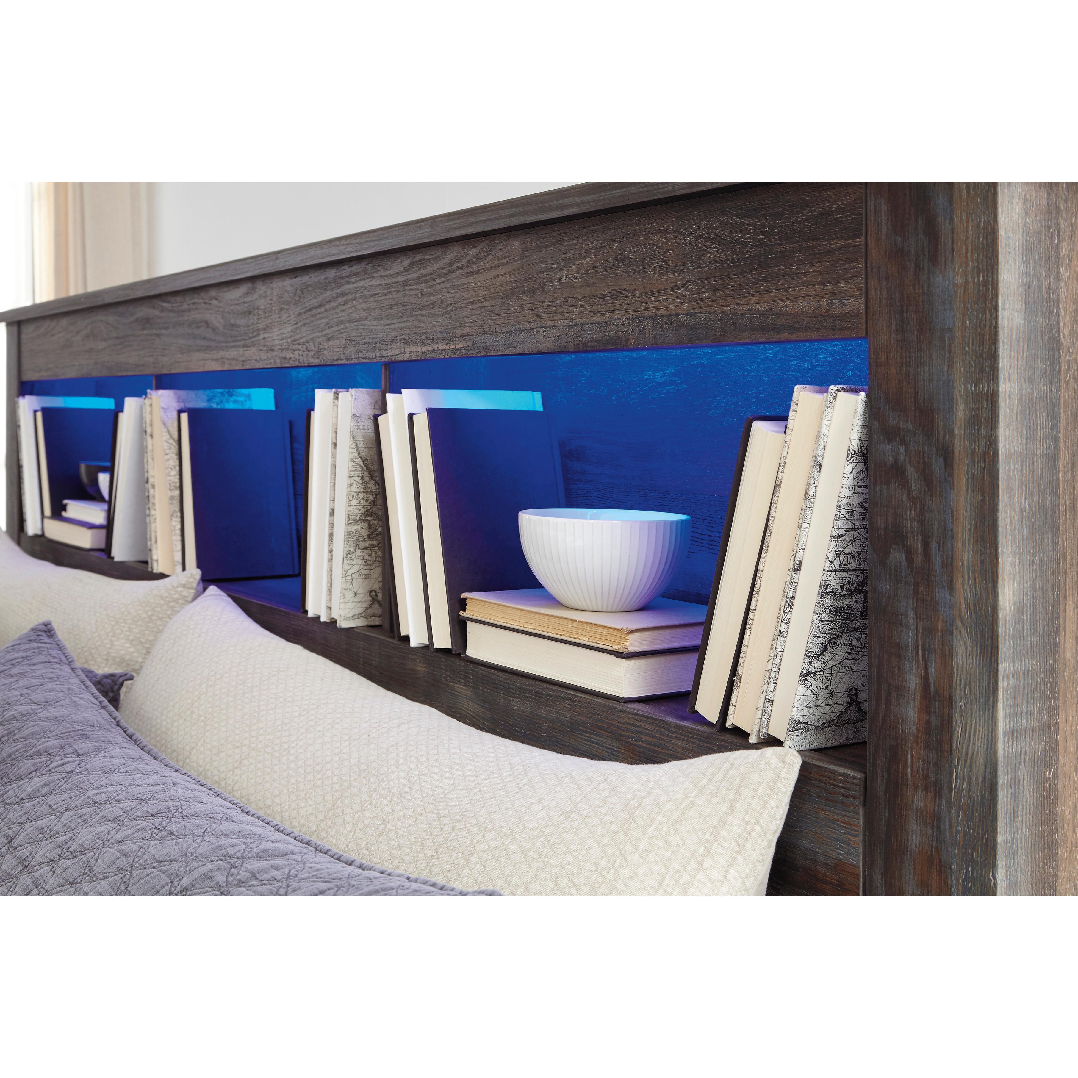  Size_Queen --  Signature Design by Ashley Drystan Bookcase Bed with Storage IMAGE 3