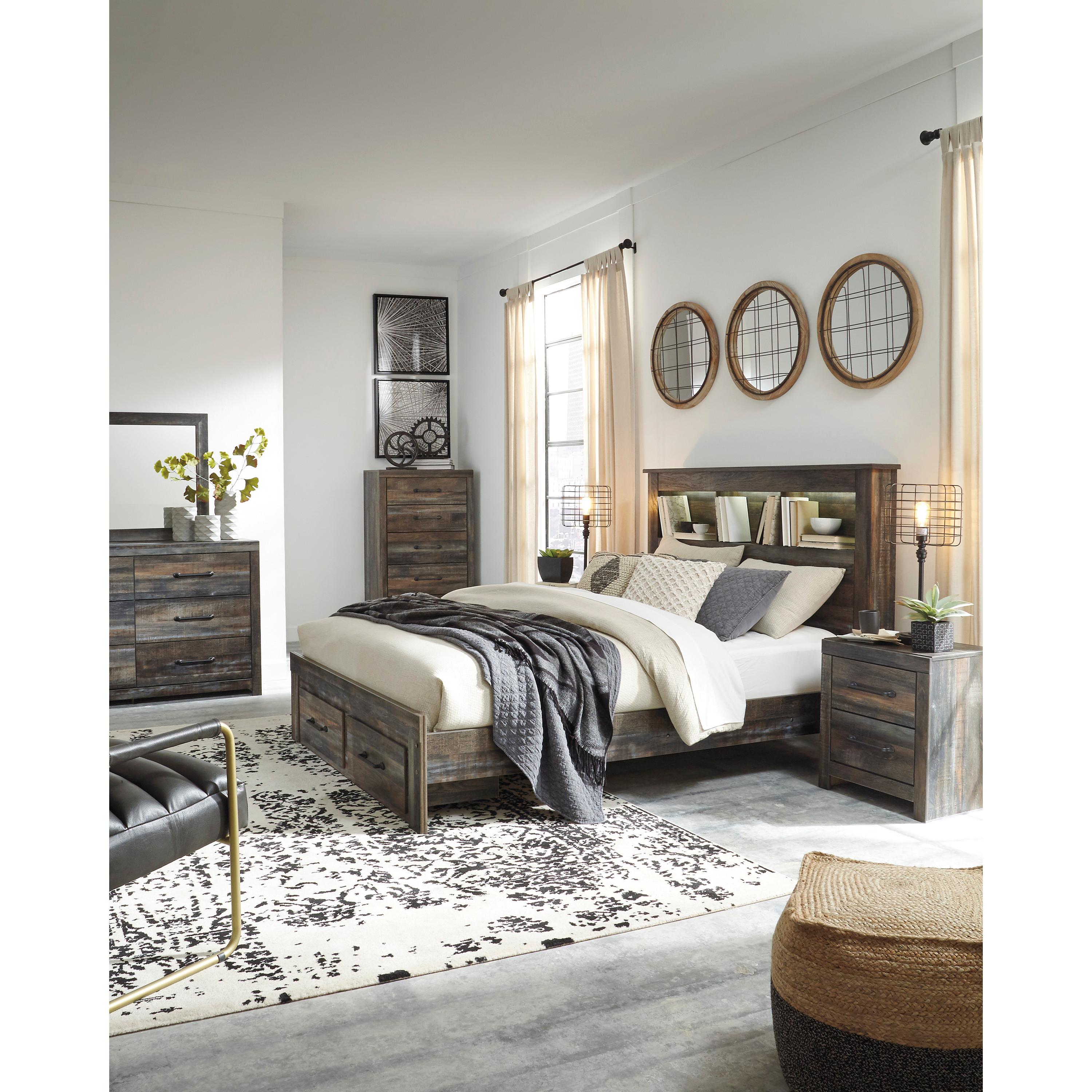  Size_Queen --  Signature Design by Ashley Drystan Bookcase Bed with Storage IMAGE 8