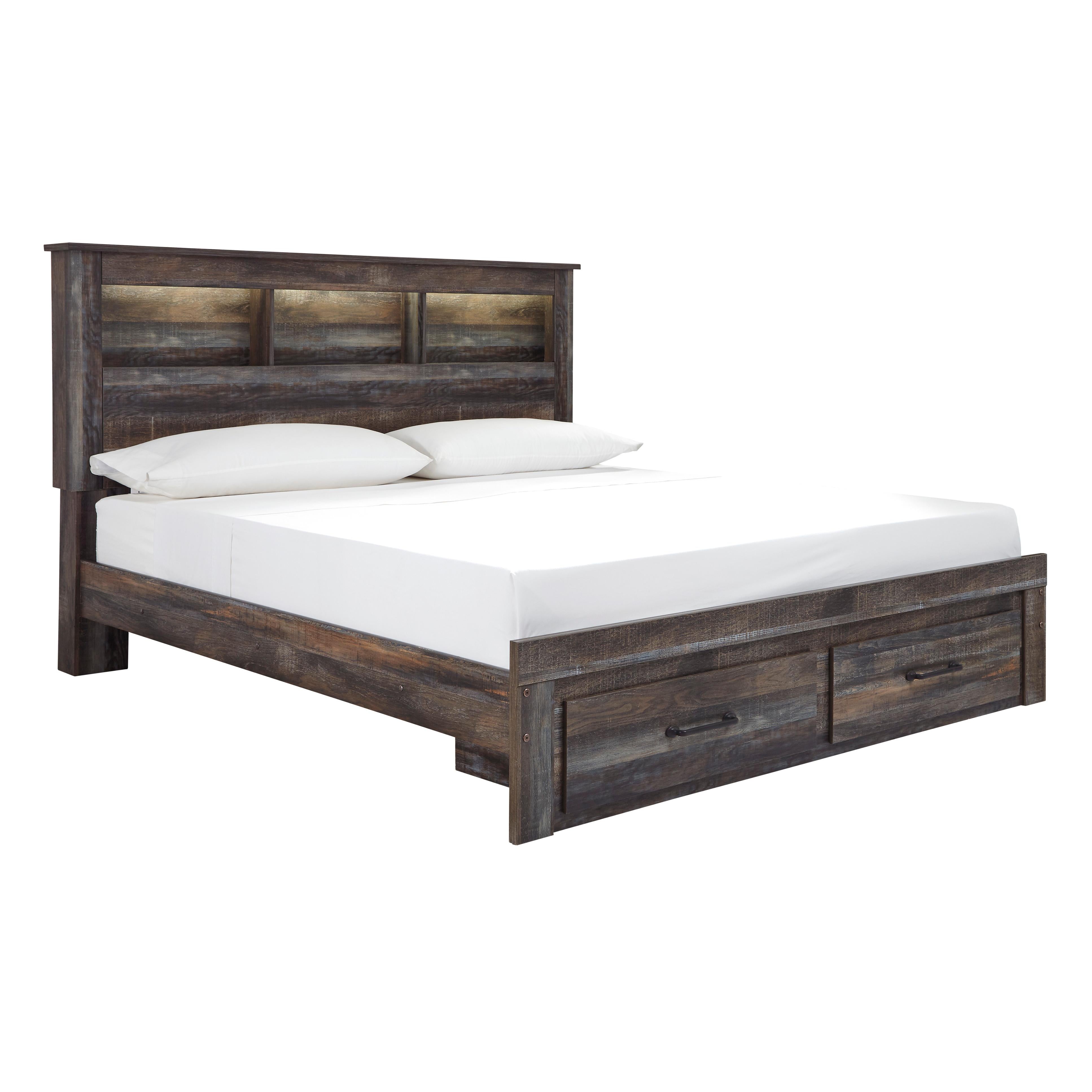  Size_King --  Drystan B211B27 King Bookcase Bed with 2 Storage Drawers IMAGE 1
