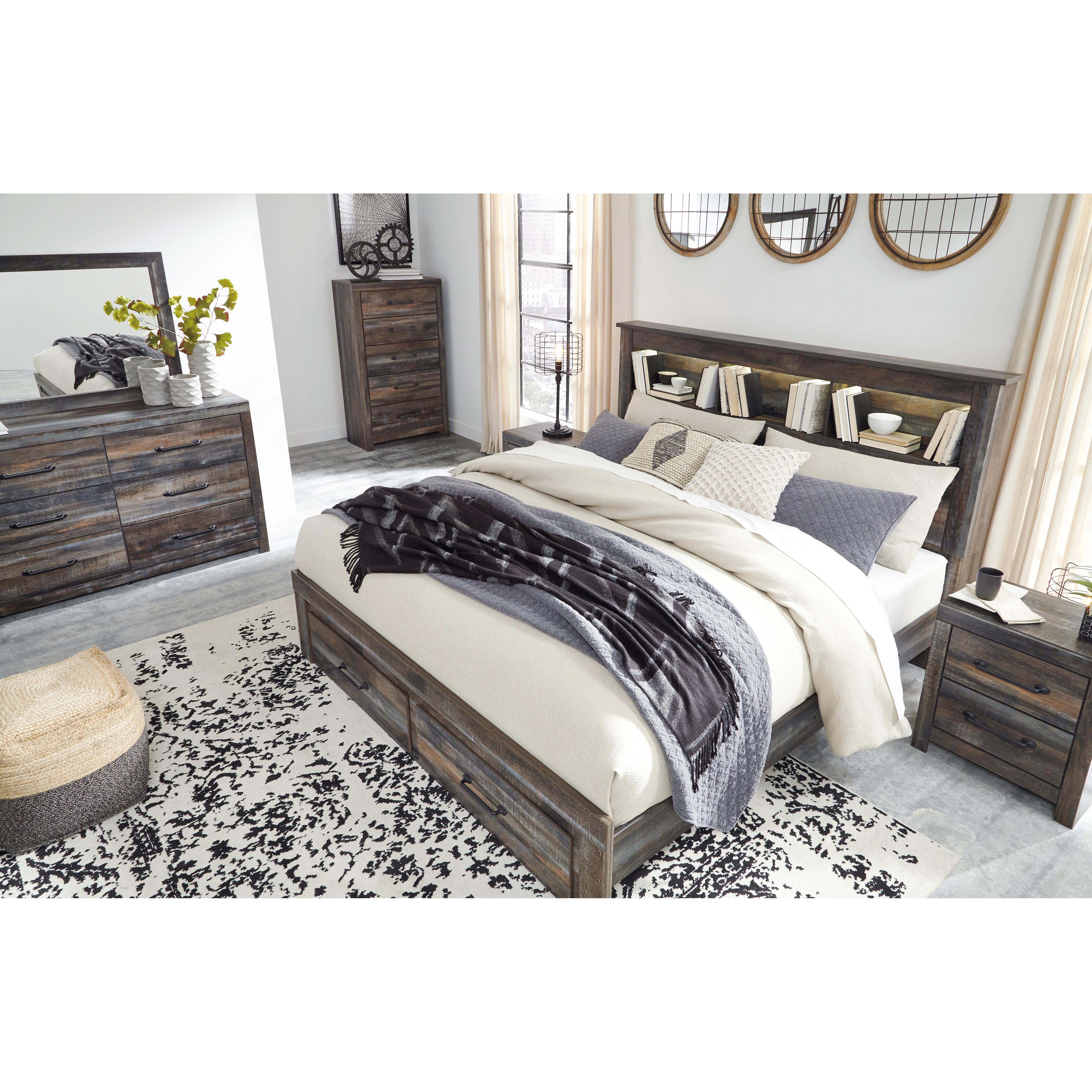  Size_King --  Drystan B211B27 King Bookcase Bed with 2 Storage Drawers IMAGE 7