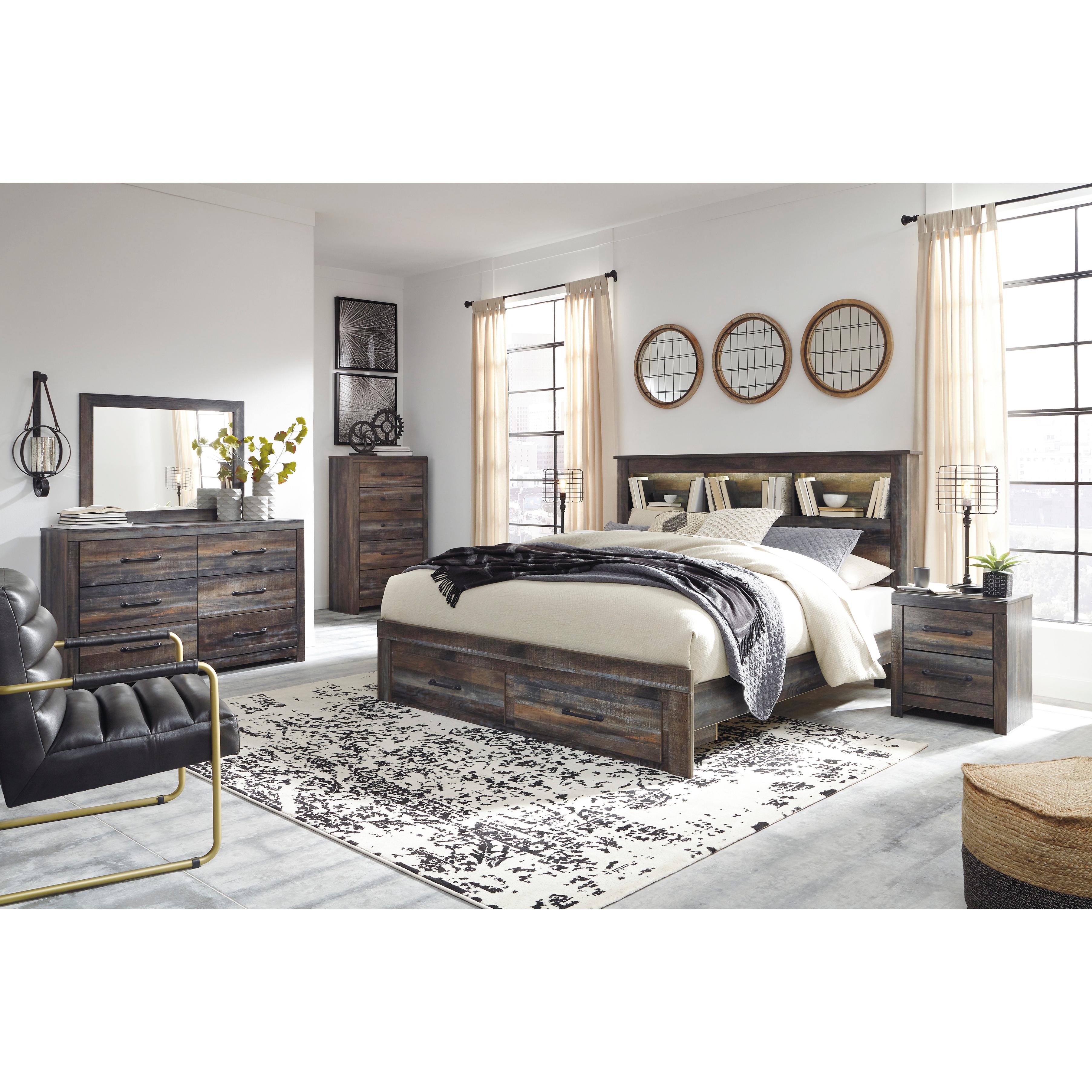  Size_King --  Drystan B211B27 King Bookcase Bed with 2 Storage Drawers IMAGE 8