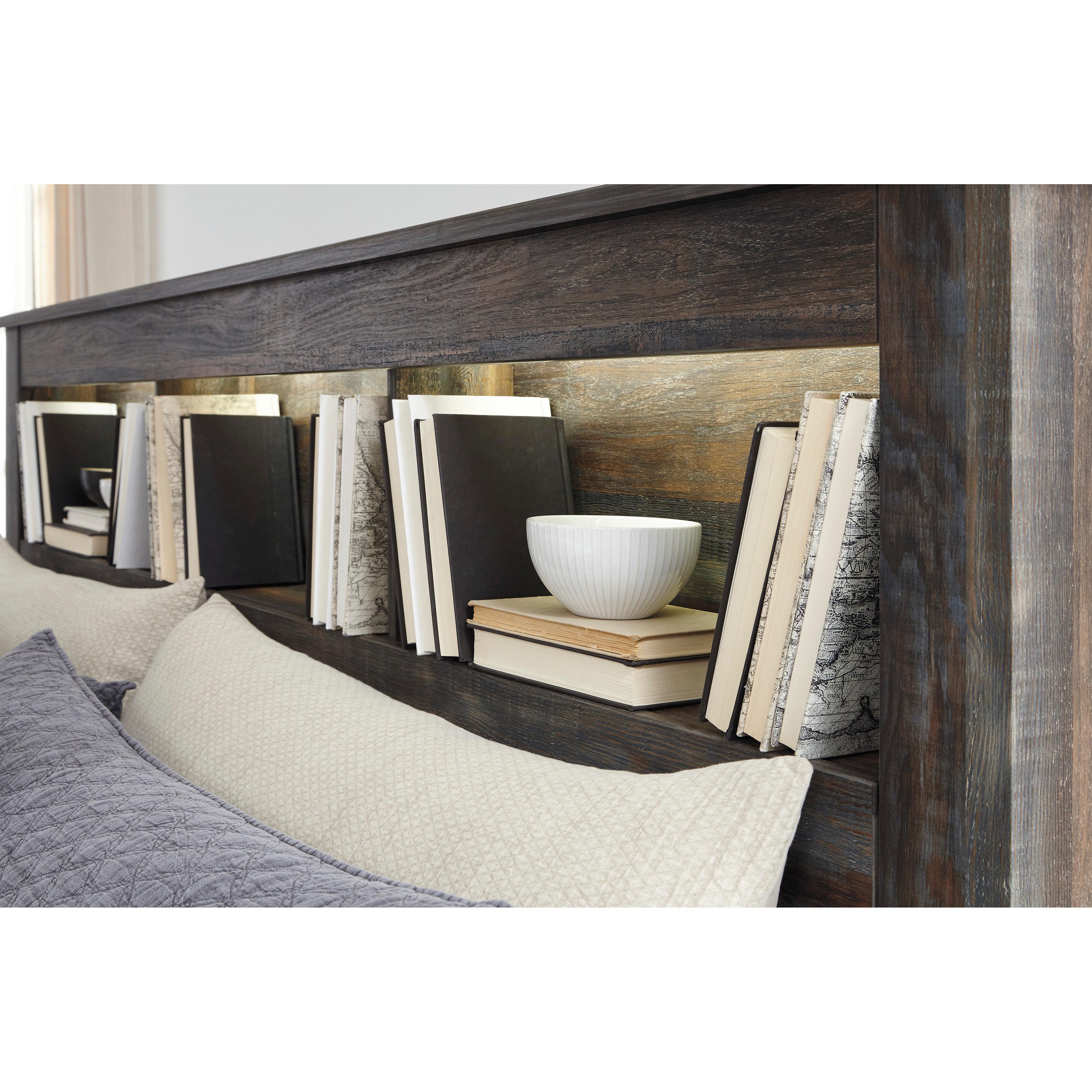  Size_Queen --  Signature Design by Ashley Drystan Bookcase Bed with Storage IMAGE 4