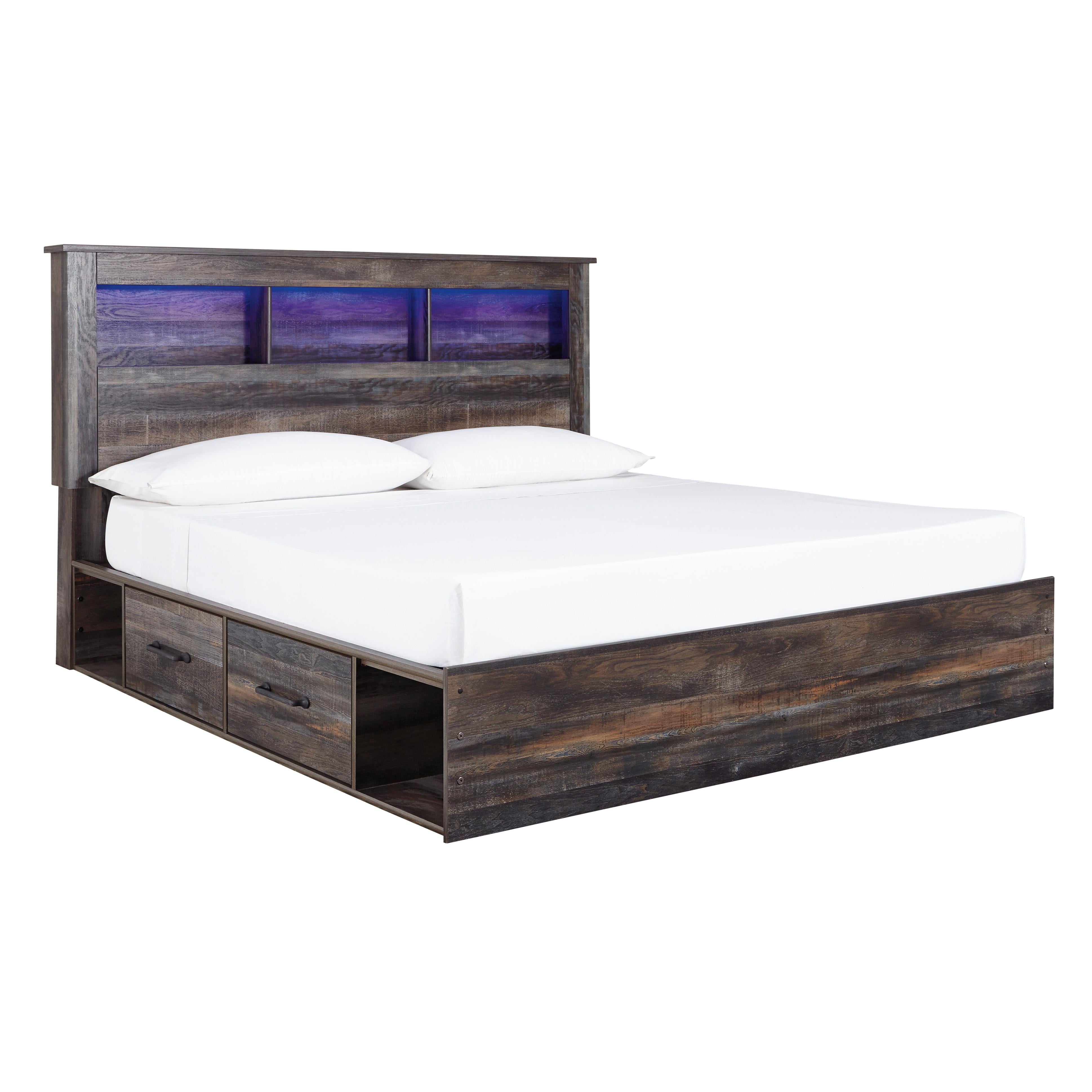  Size_King --  Drystan B211B52 King Bookcase Bed with 4 Storage Drawers IMAGE 1