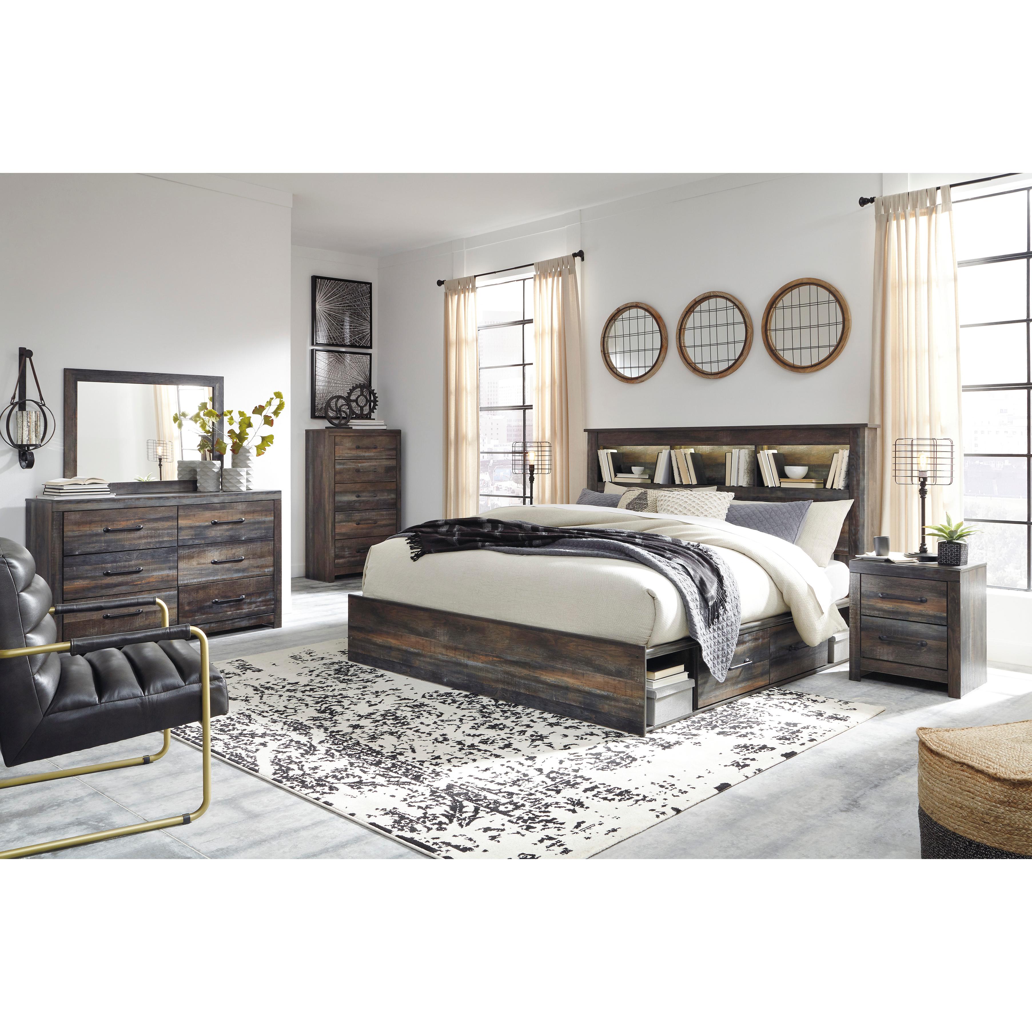  Size_King --  Drystan B211B52 King Bookcase Bed with 4 Storage Drawers IMAGE 6