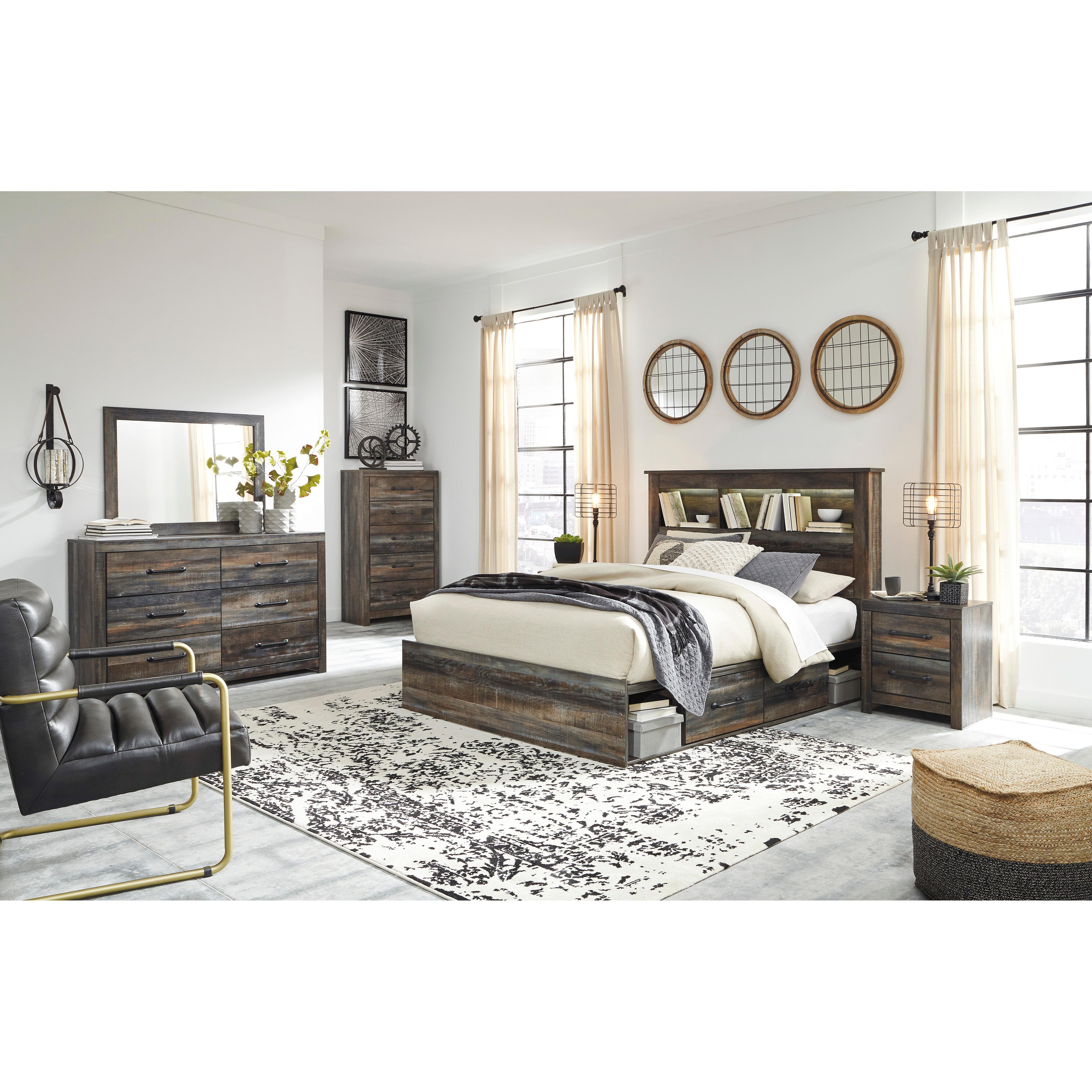  Size_Queen --  Signature Design by Ashley Drystan Bookcase Bed with Storage IMAGE 6