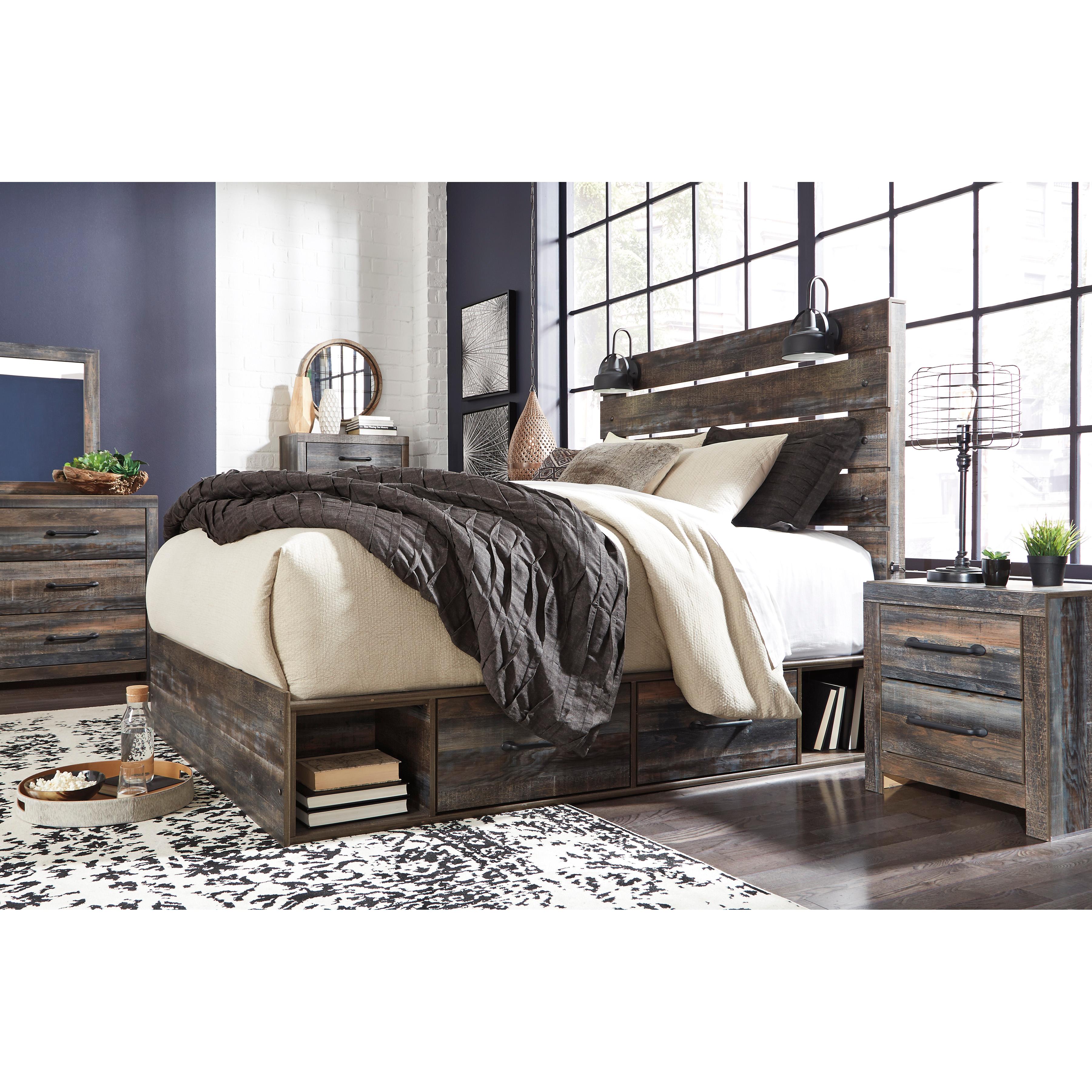  Size_Queen --  Signature Design by Ashley Drystan Panel Bed with Storage IMAGE 3