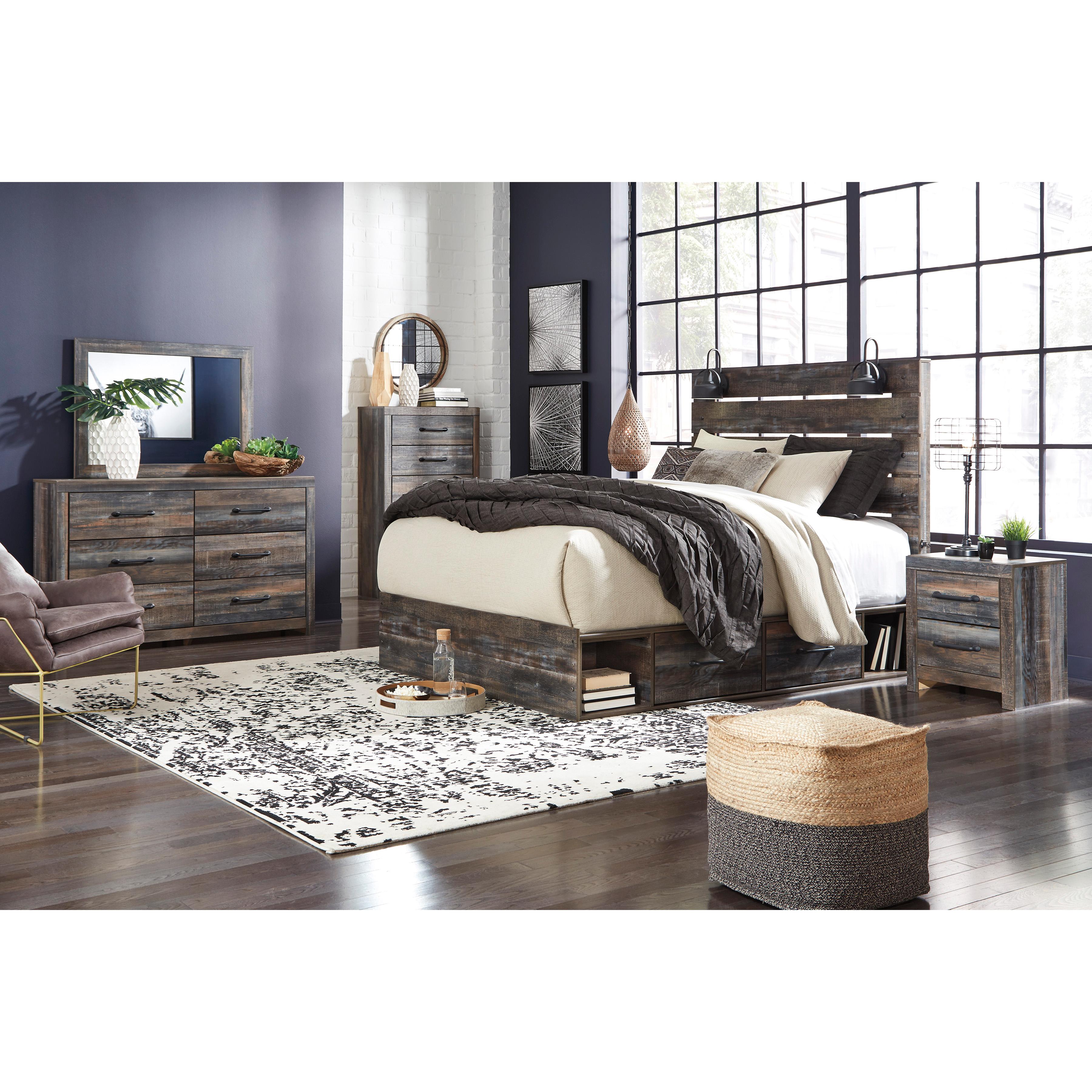  Size_Queen --  Signature Design by Ashley Drystan Panel Bed with Storage IMAGE 5