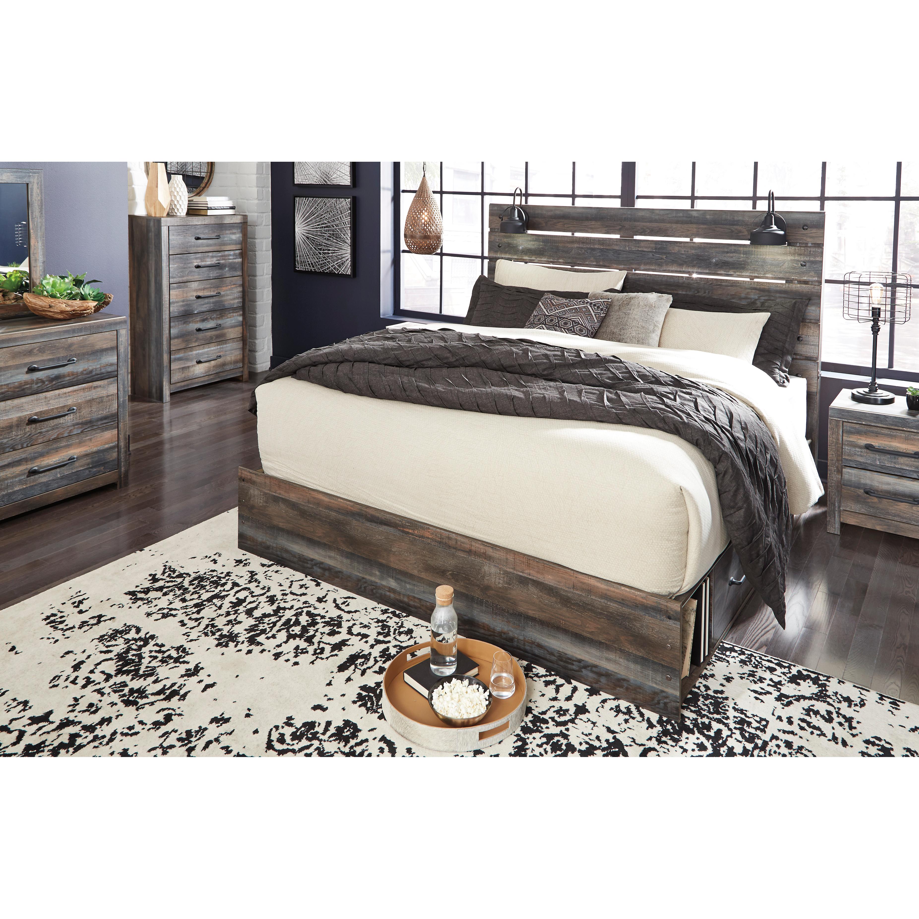 Size_King --  Drystan B211B15 King Panel Bed with 2 Storage Drawers IMAGE 3