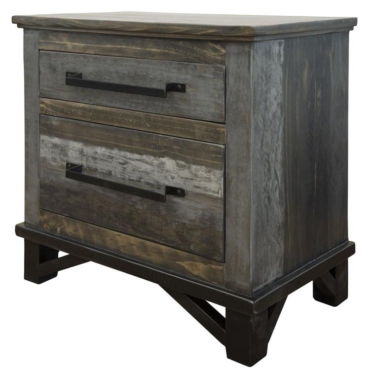  International Furniture Direct Loft Brown 2-Drawer Nightstand IFD6441NTS IMAGE 1