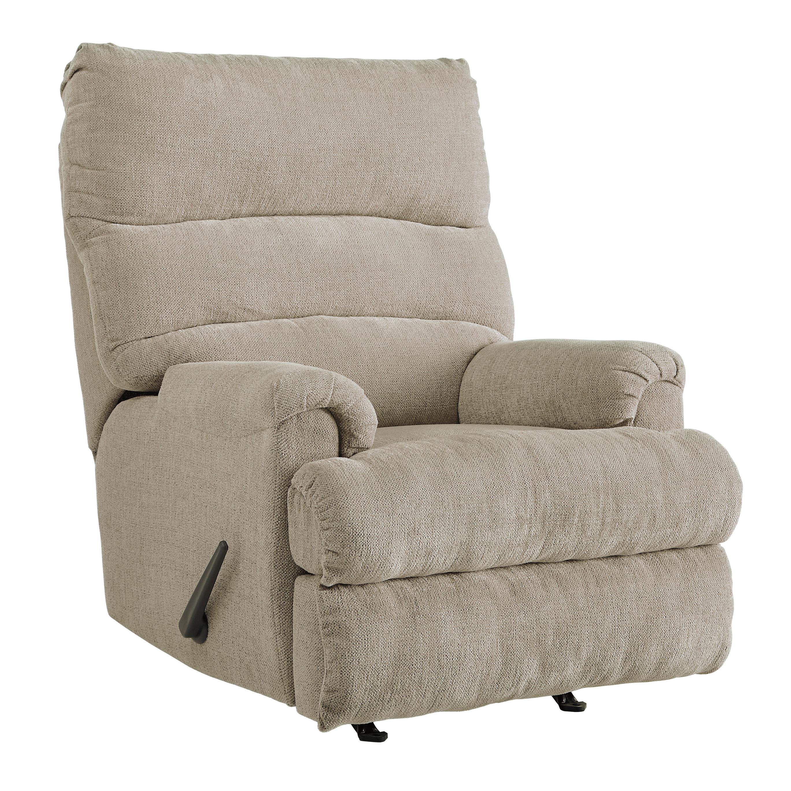  Manufacturer Color_Dusk --  Signature Design by Ashley Man Fort Rocker Fabric Recliner IMAGE 1
