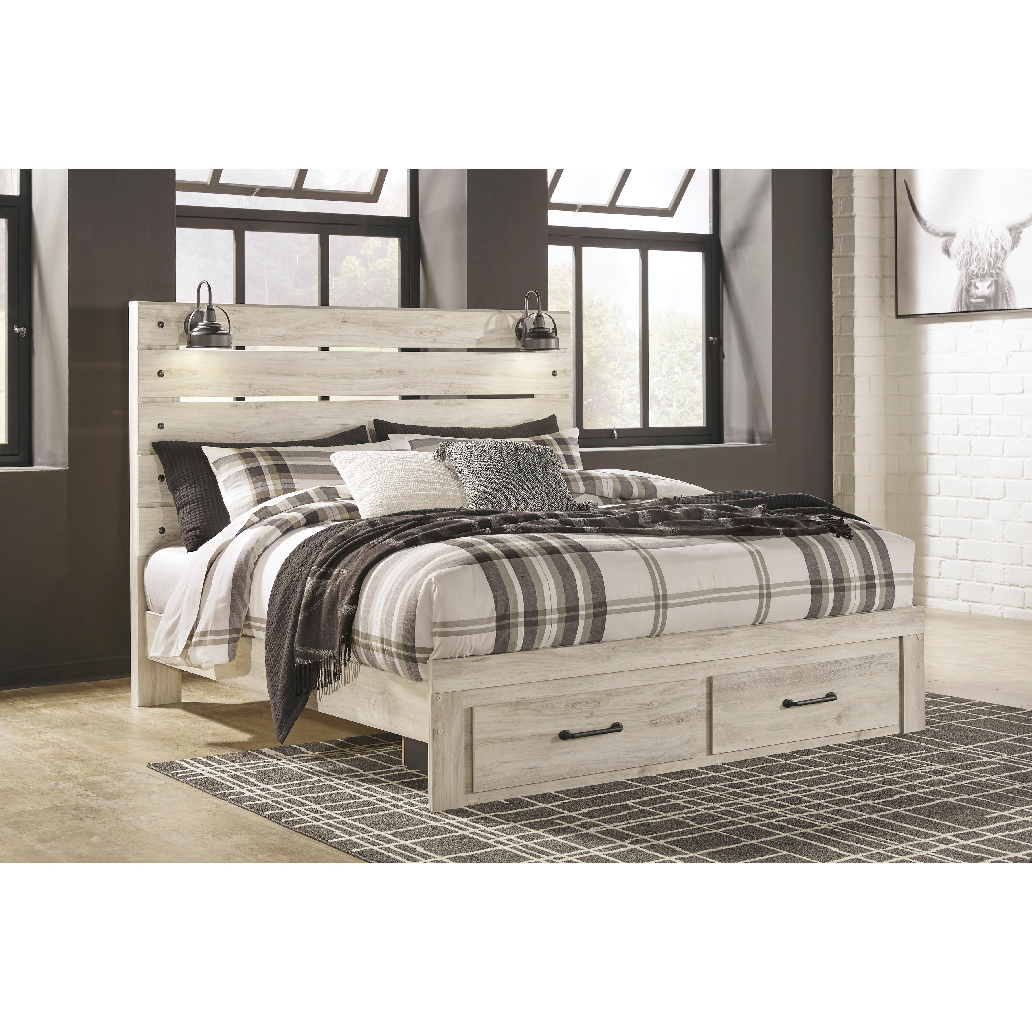  Size_King --  Cambeck B192B31 King Panel Bed with 2 Storage Drawers IMAGE 5