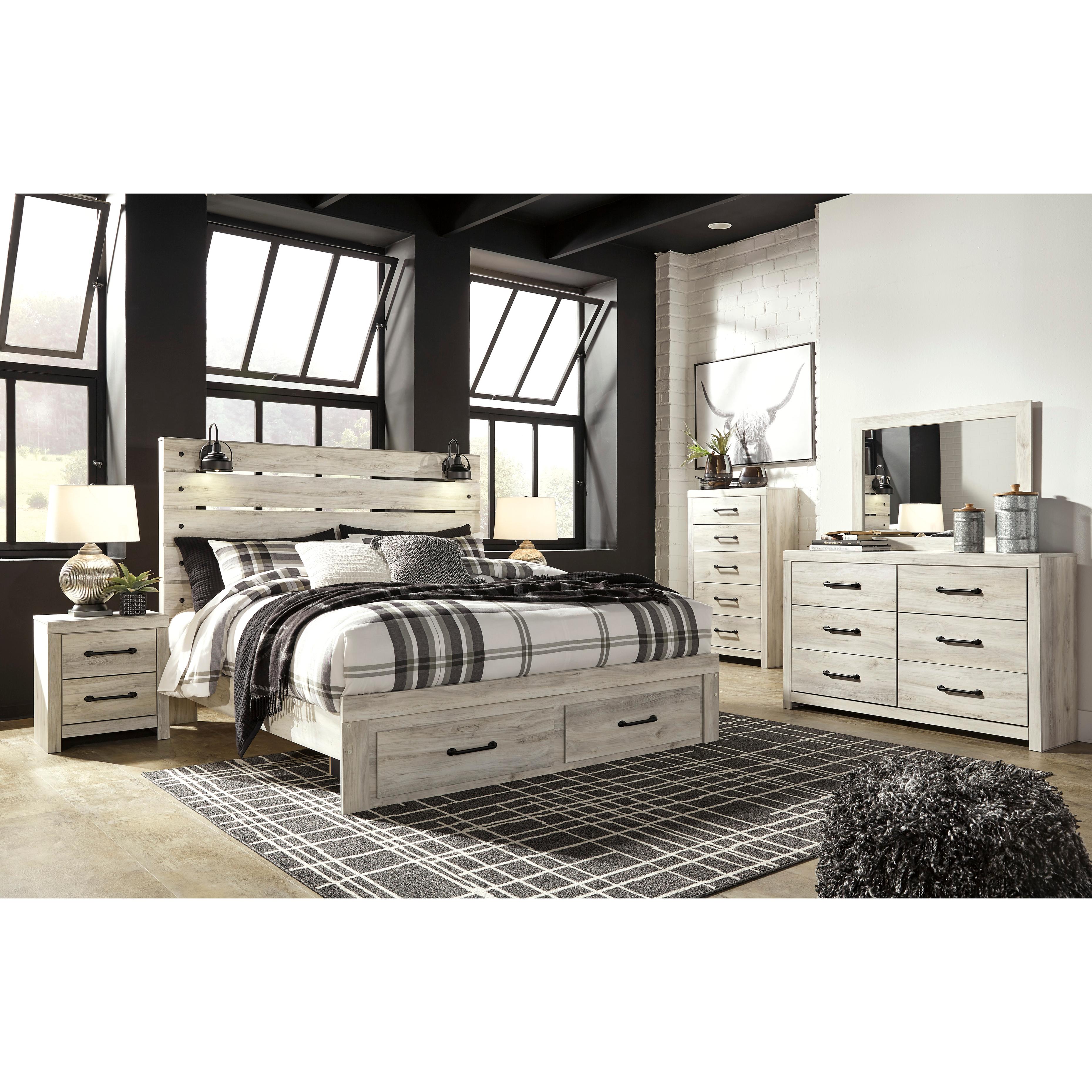  Size_King --  Cambeck B192B31 King Panel Bed with 2 Storage Drawers IMAGE 7