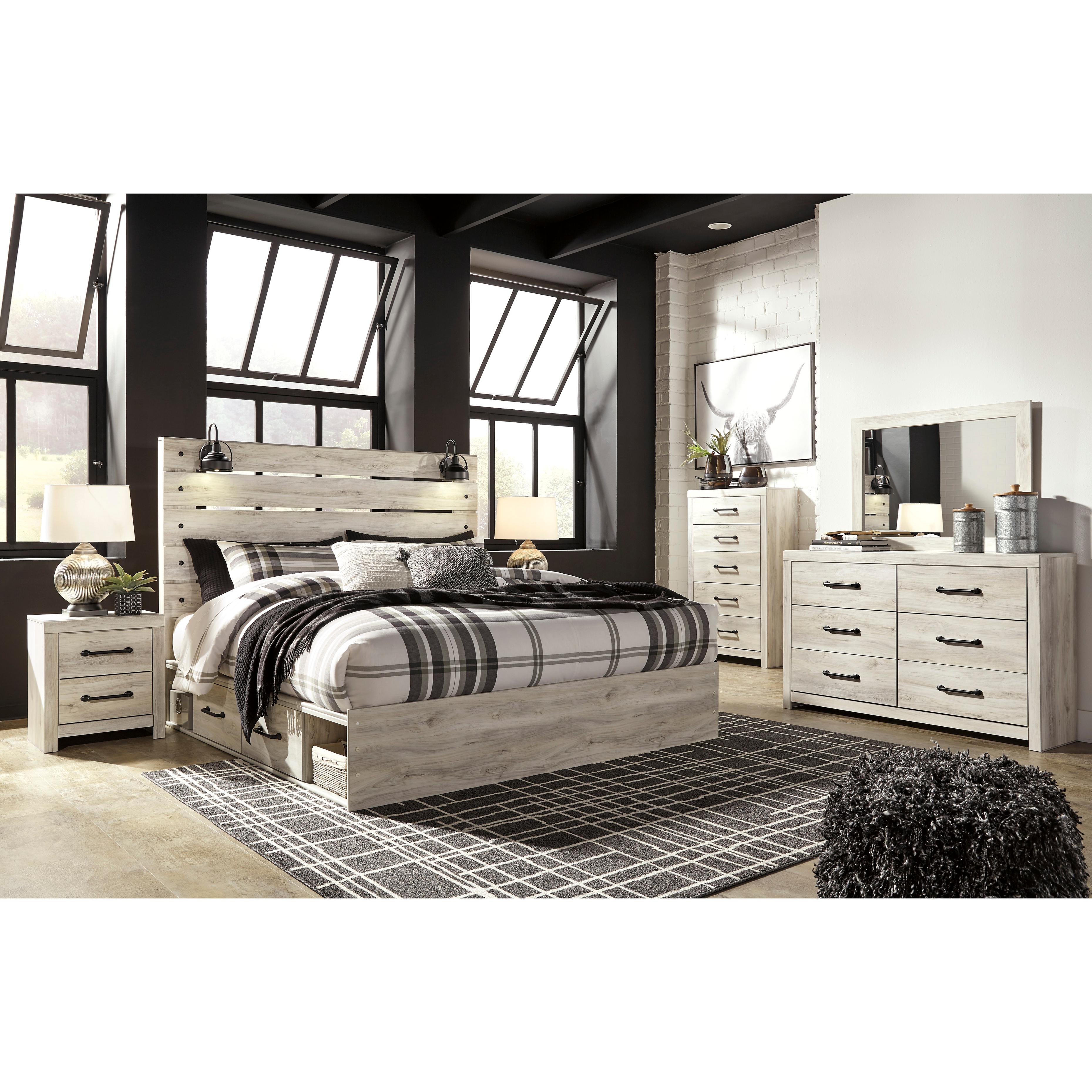  Size_King --  Cambeck B192B19 King Panel Bed with 2 Storage Drawers IMAGE 8