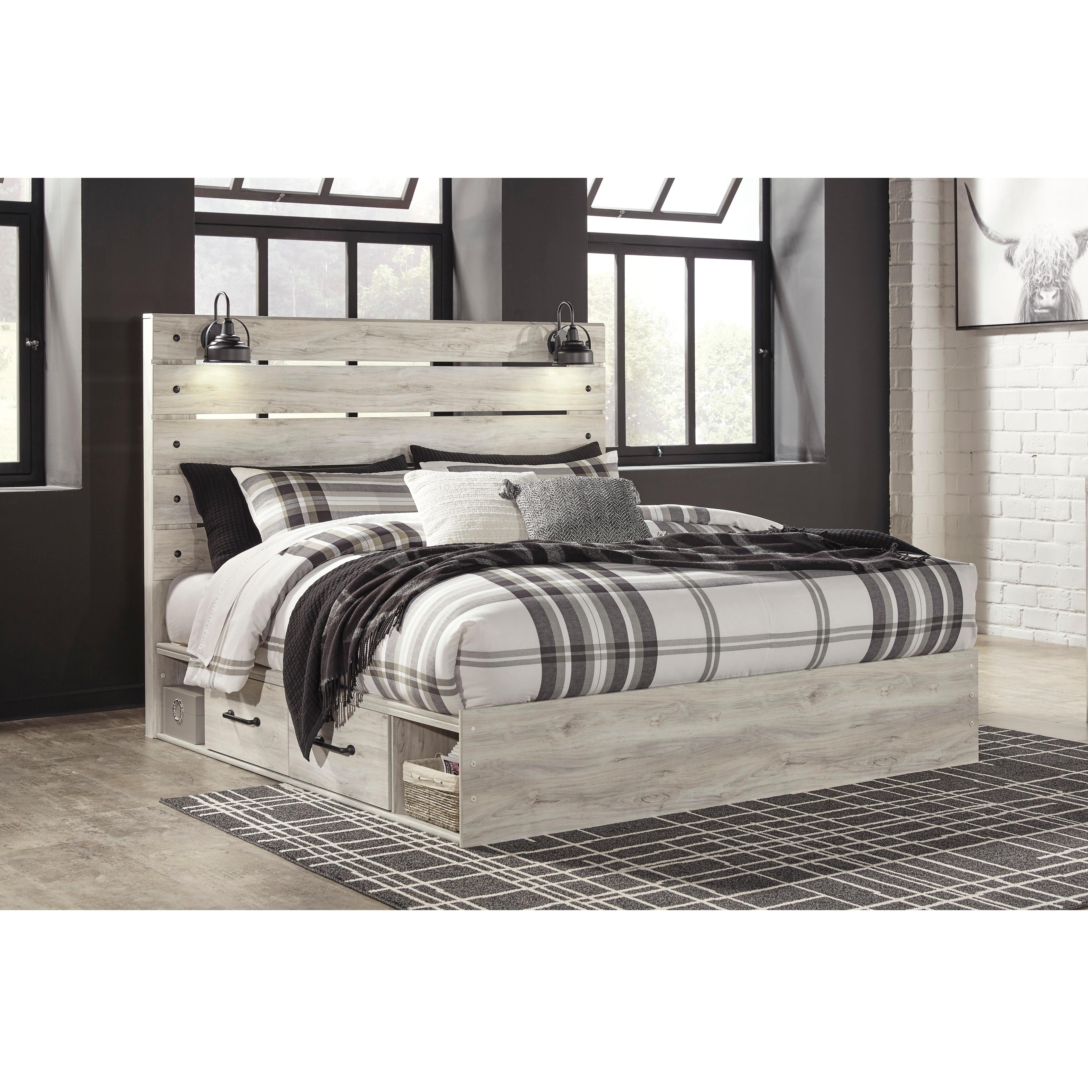  Size_King --  Cambeck B192B27 King Panel Bed with 4 Storage Drawers IMAGE 5